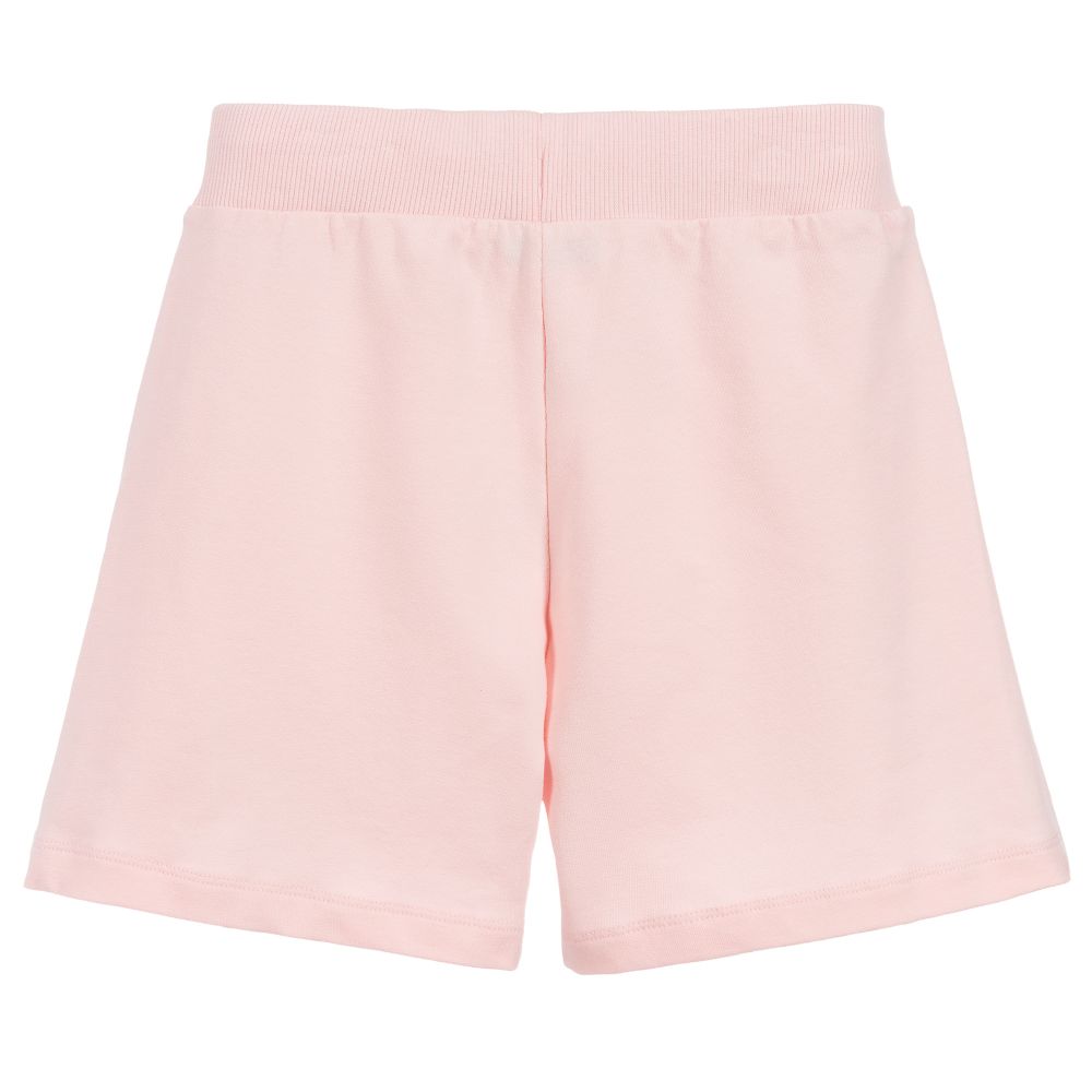 Girls Pink Logo Cotton Shorts