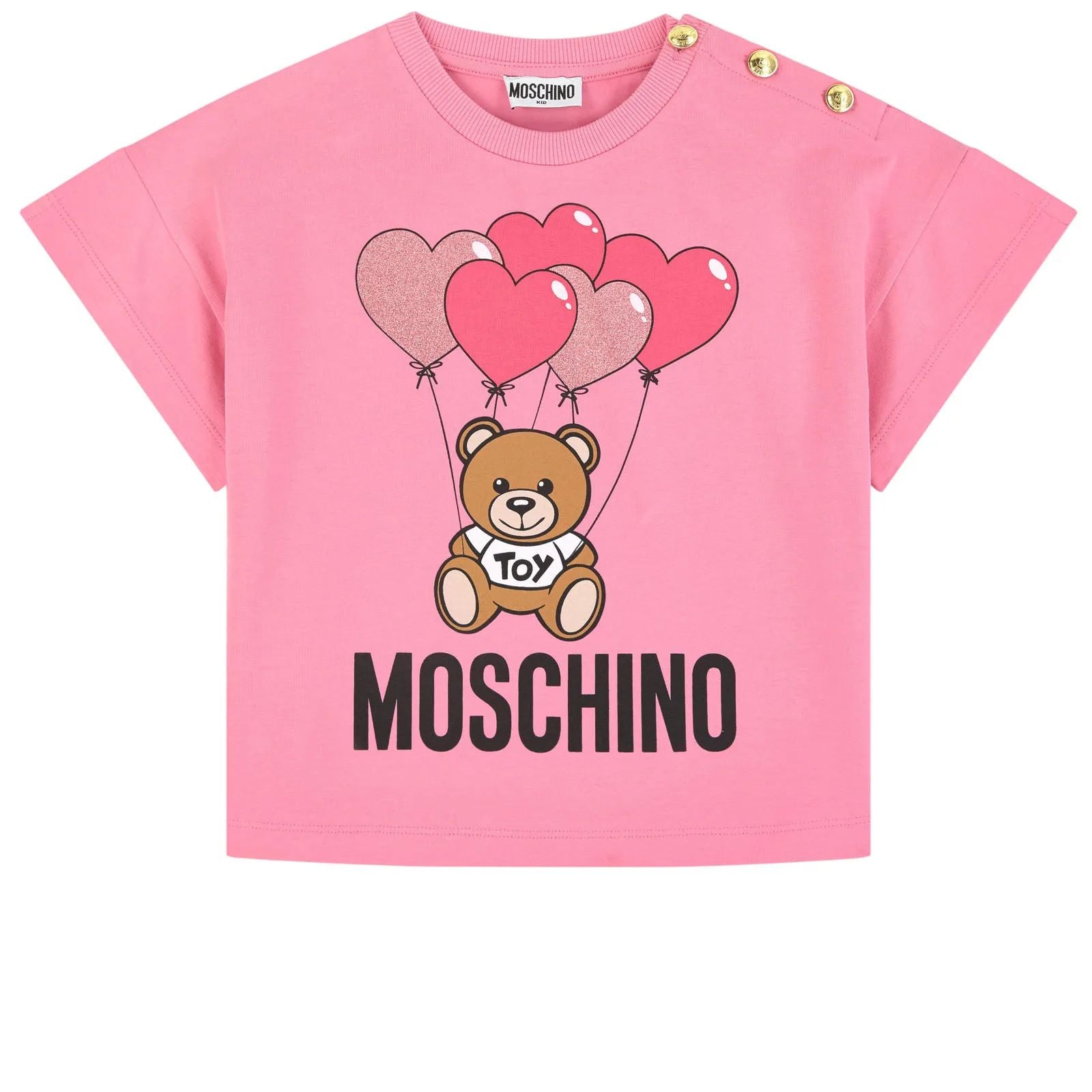 Girls Pink Logo Cotton T-shirt