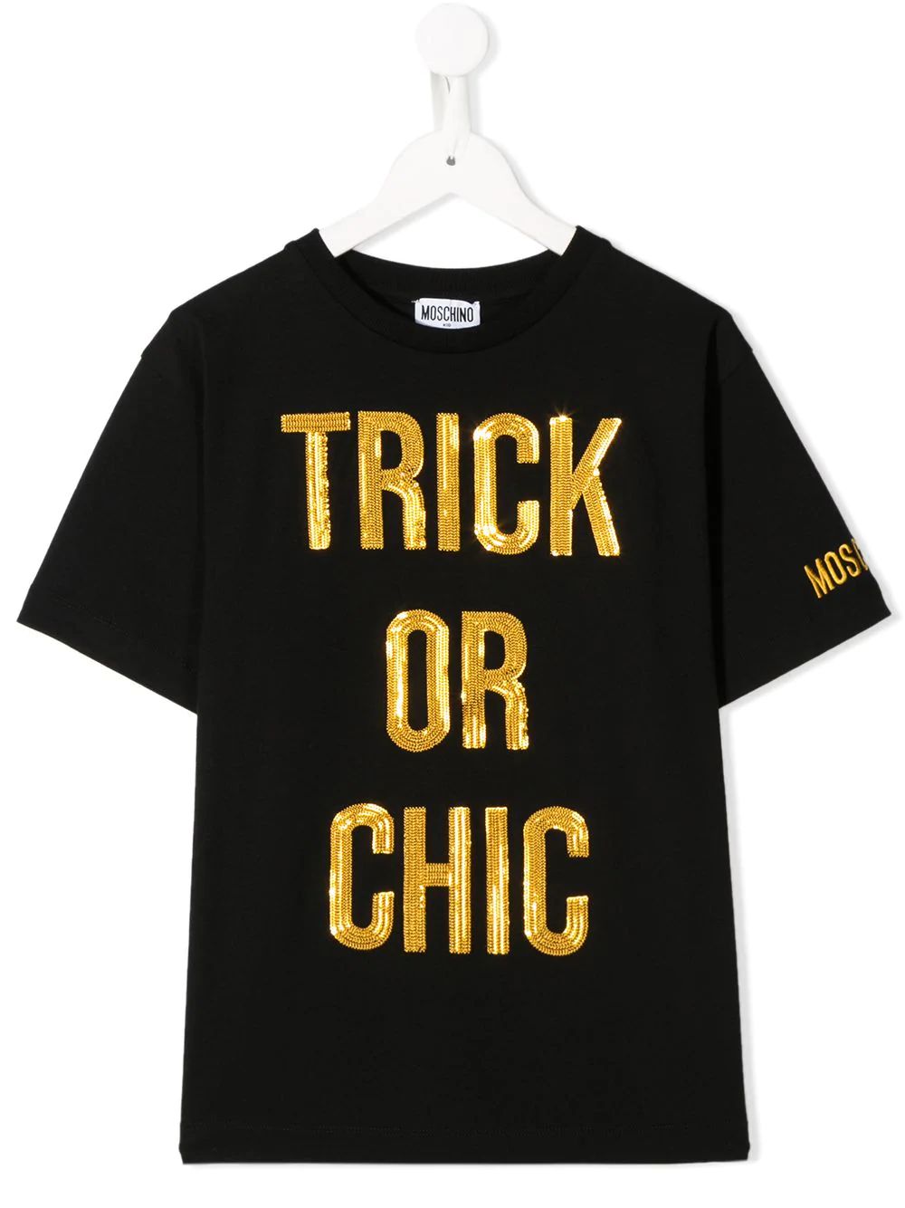 Girls Black Logo Cotton T-shirt