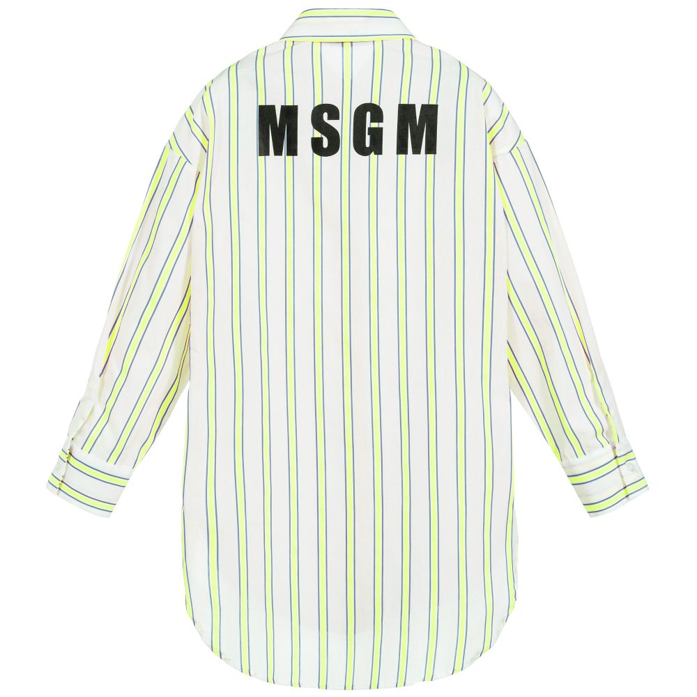 Girls Yellow Striped Cotton Dress