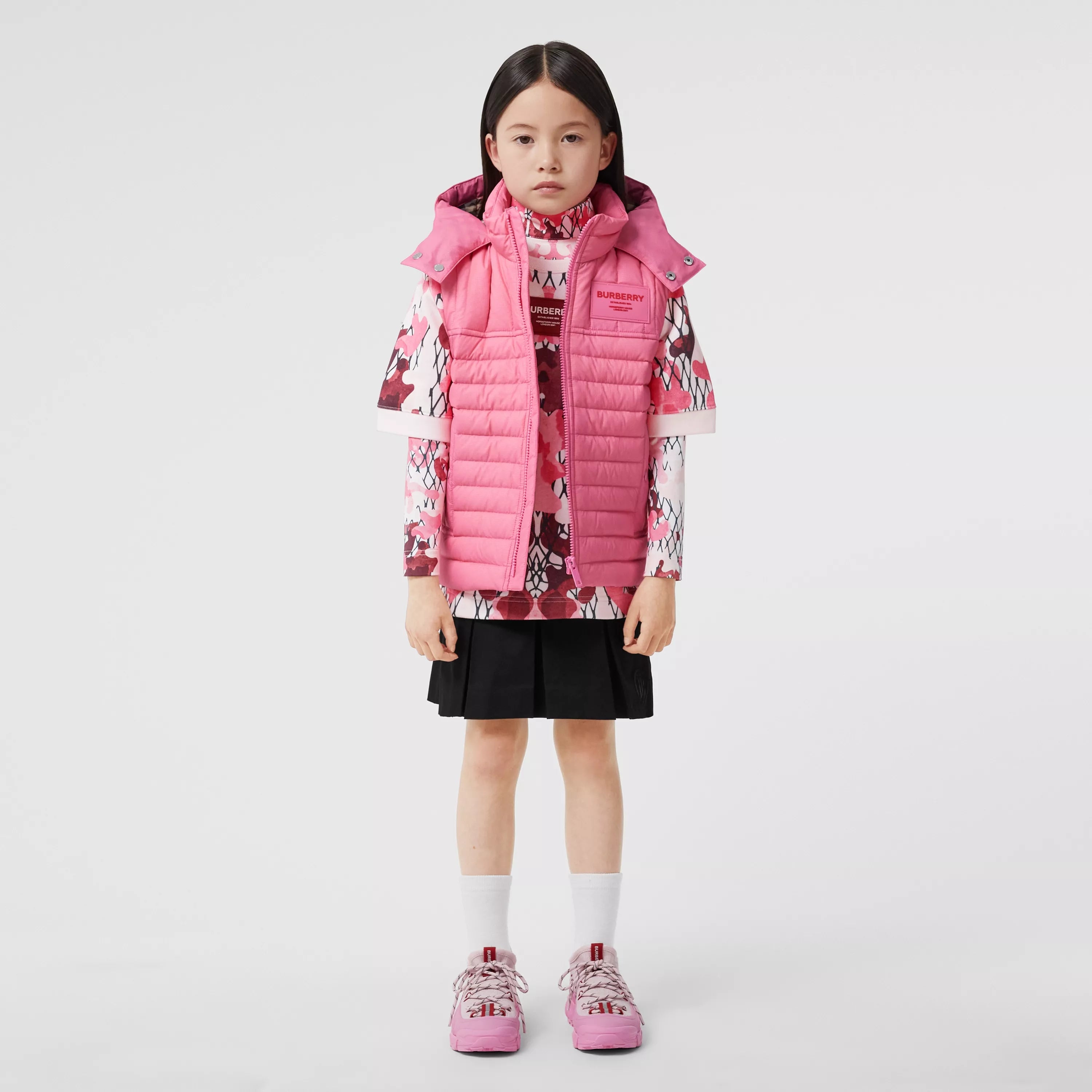 Girls Pink Padded Down Gilet