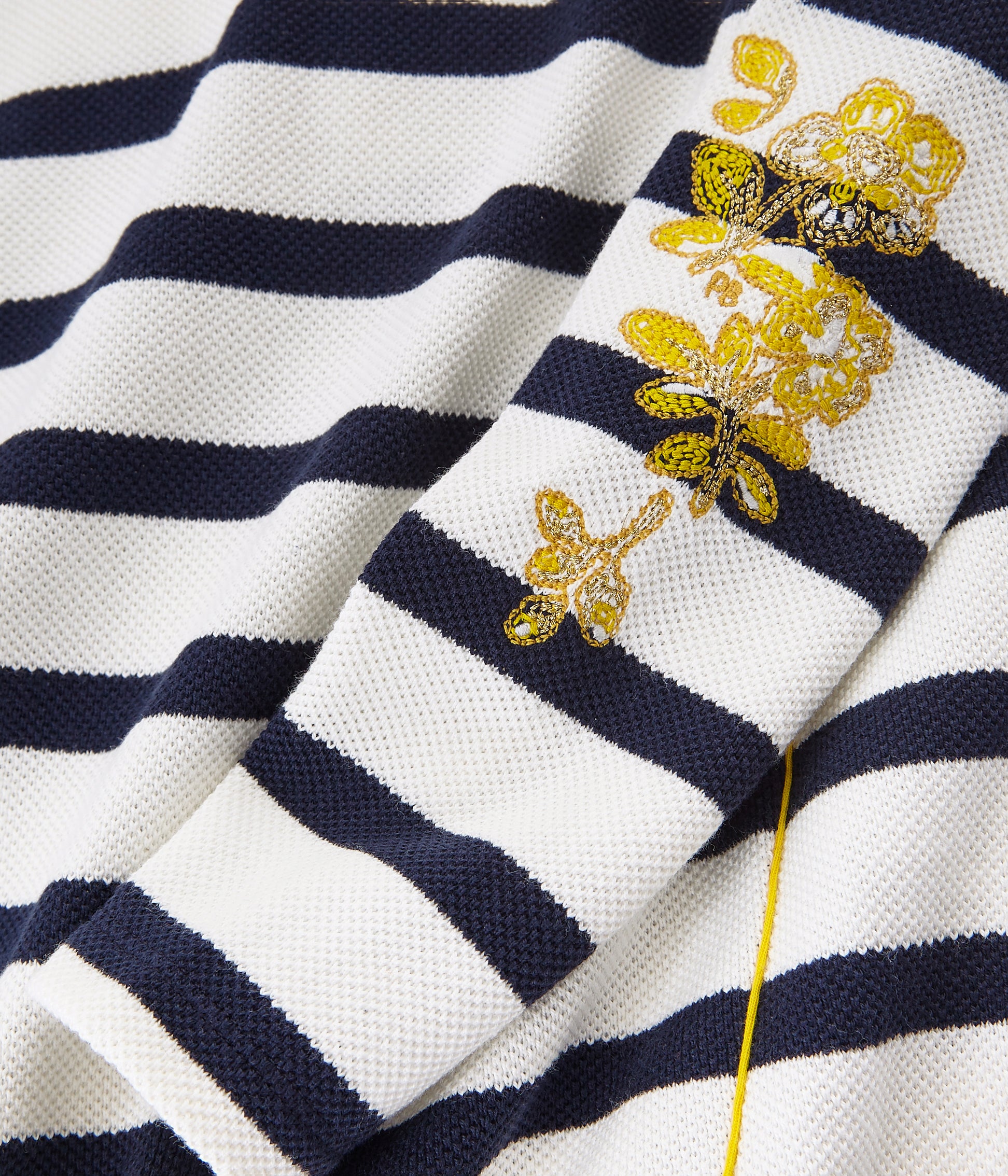 Girls White & Black Stripe Sweatshirt