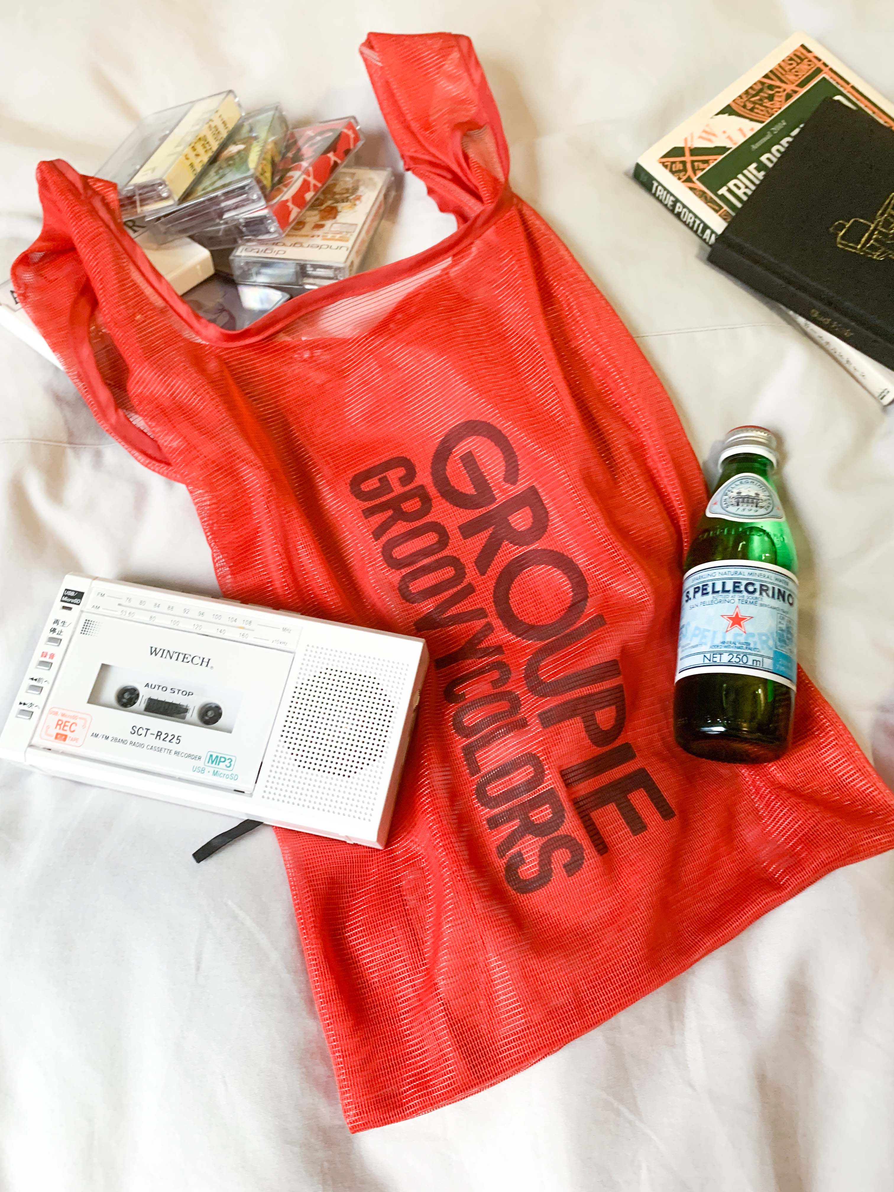 Red Mesh Tote Bag