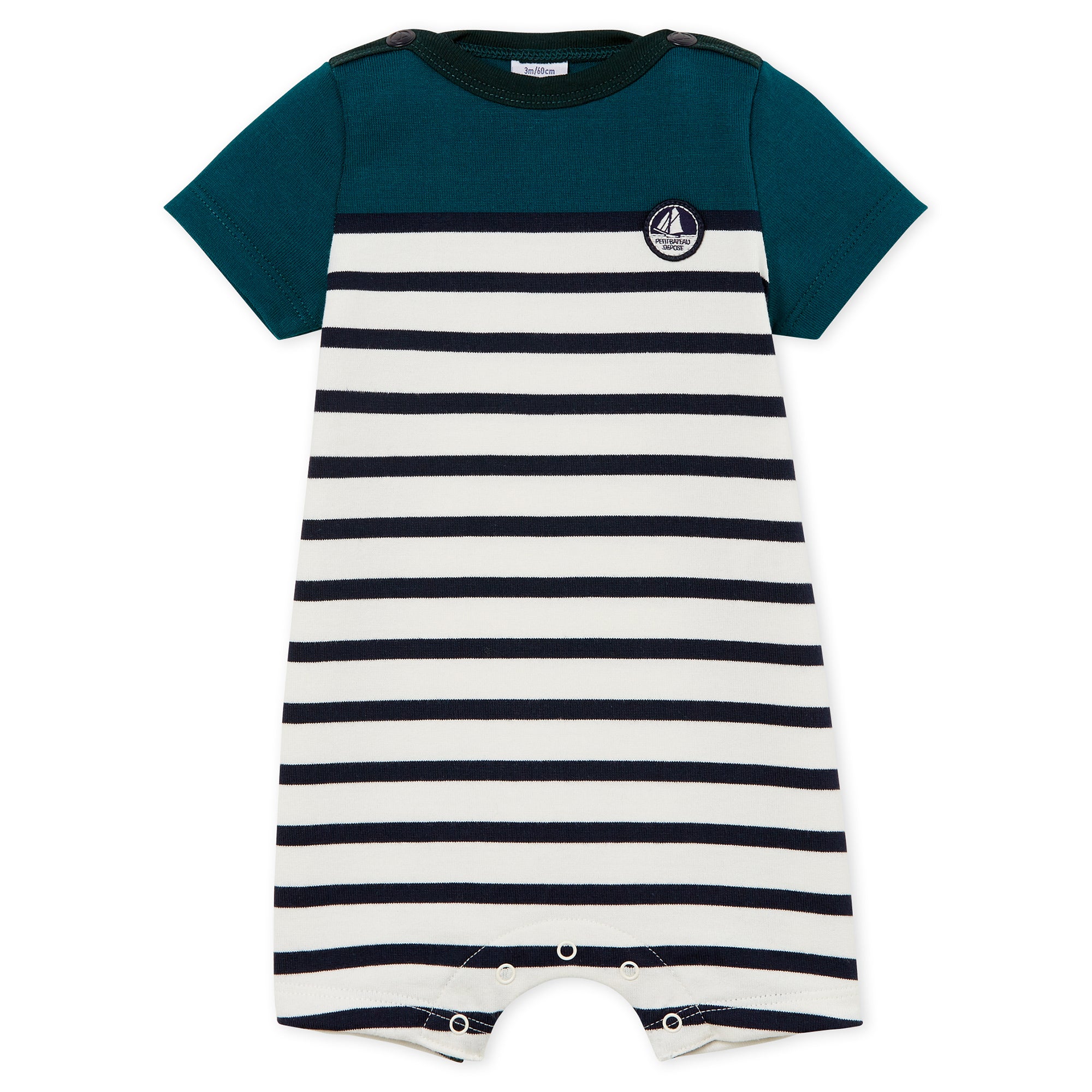 Baby Green Stripes Babysuit