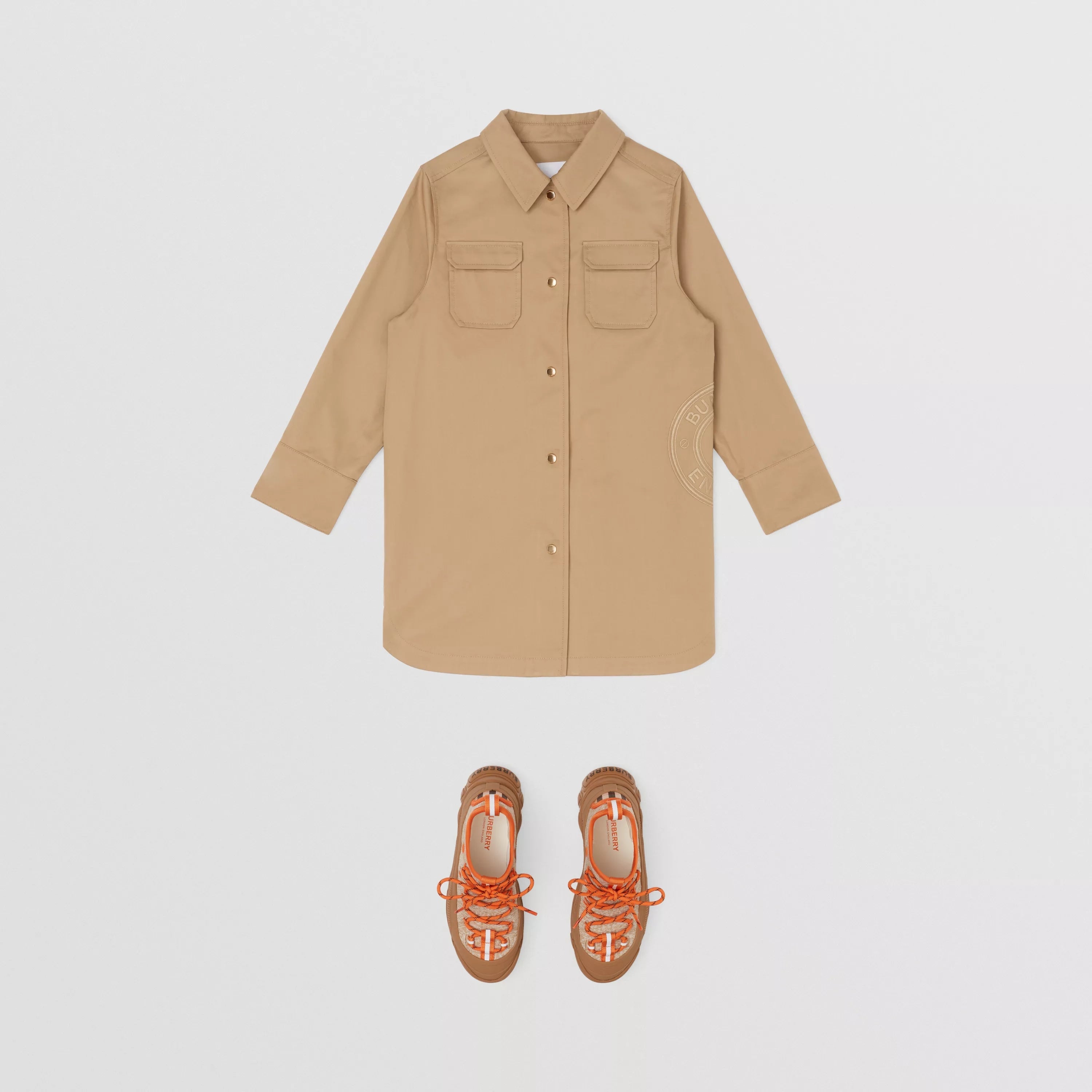 Girls Beige Cotton Shirt