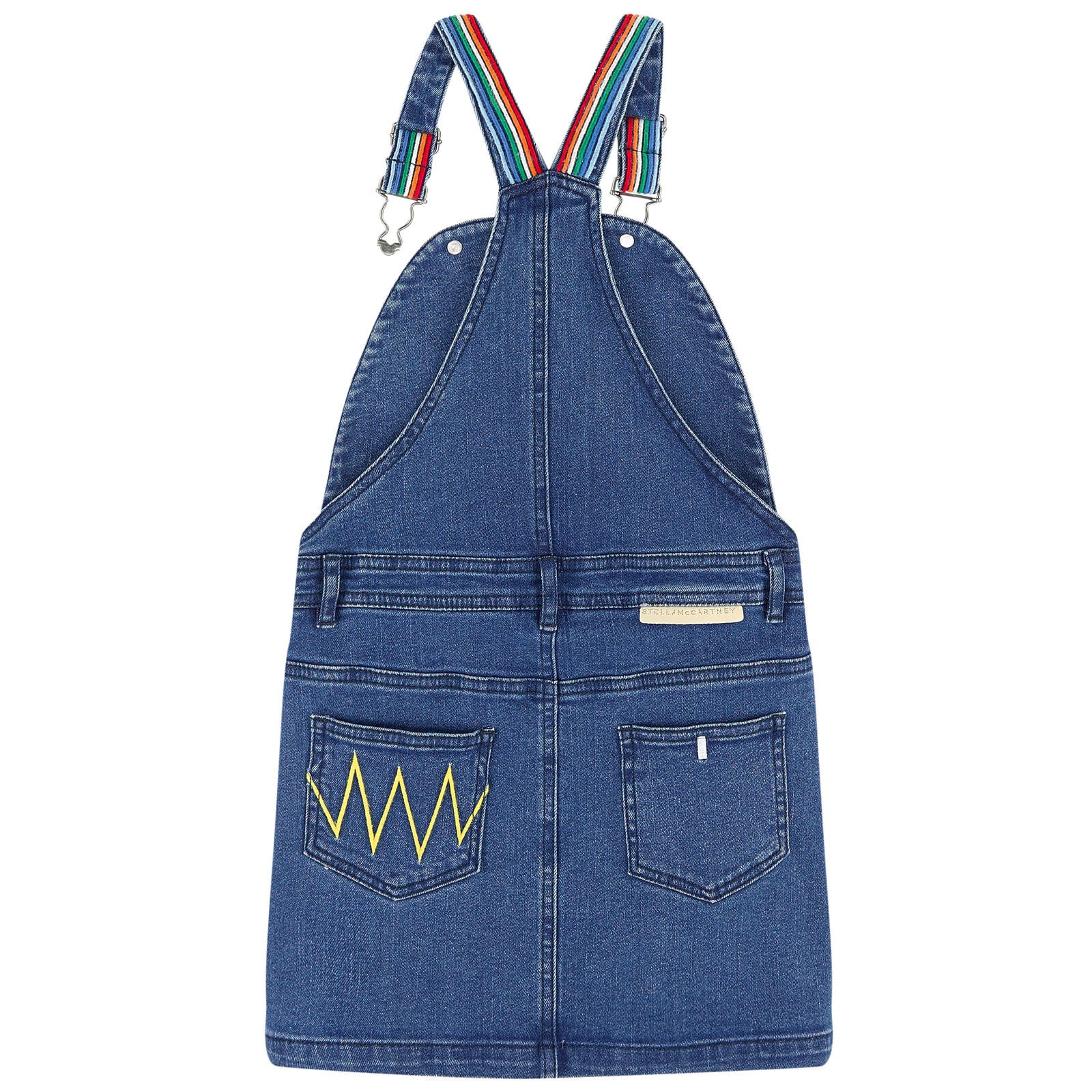 Girls Blue Rainbow Jean Dungaree Dress - CÉMAROSE | Children's Fashion Store - 2