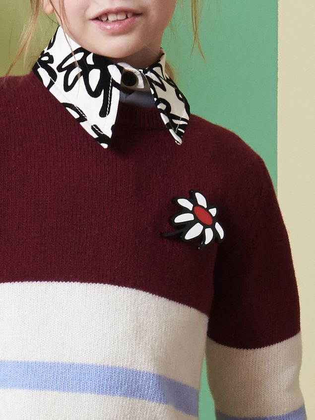 Girls White Brooch With Resin