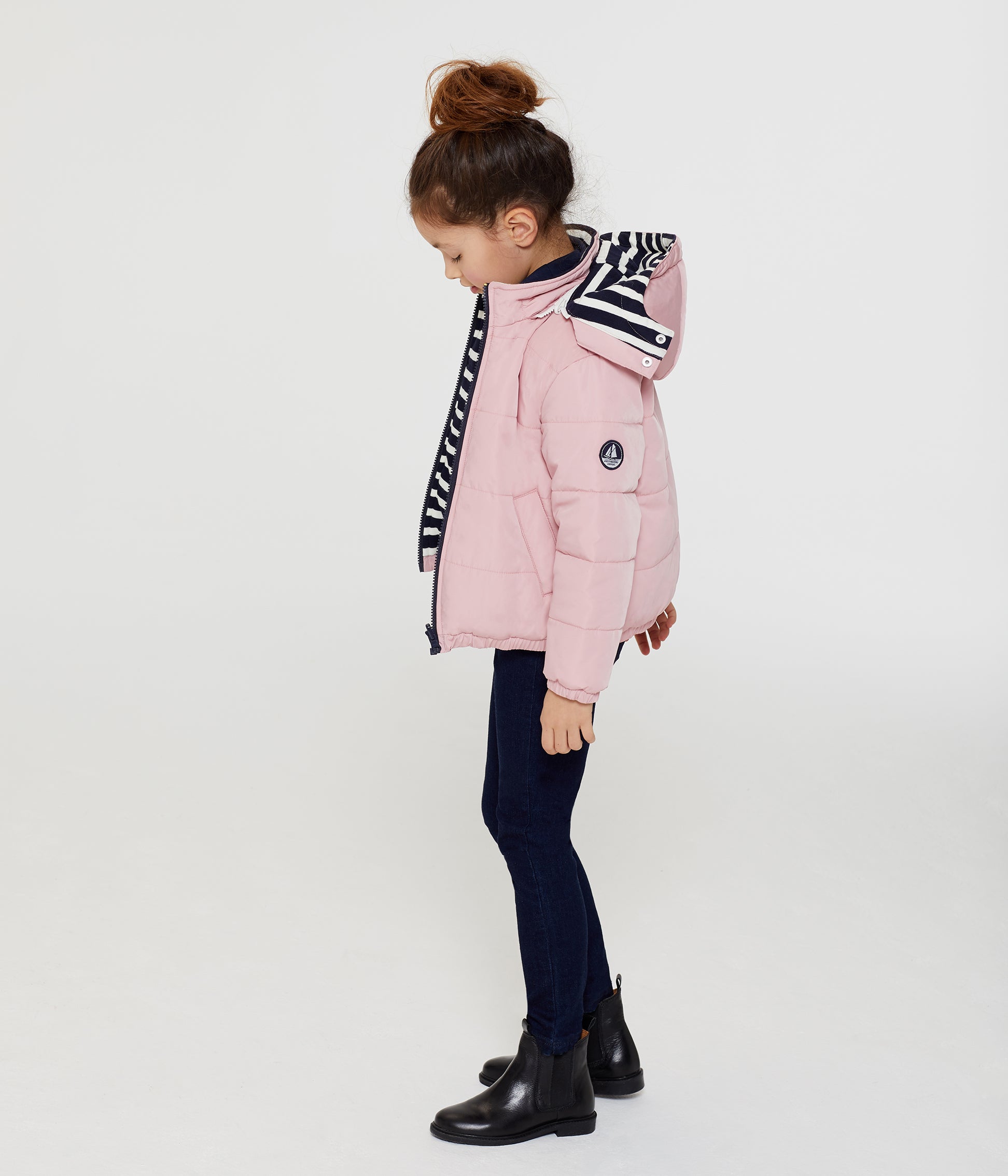 Girls Dark Pink Double Sided Coat