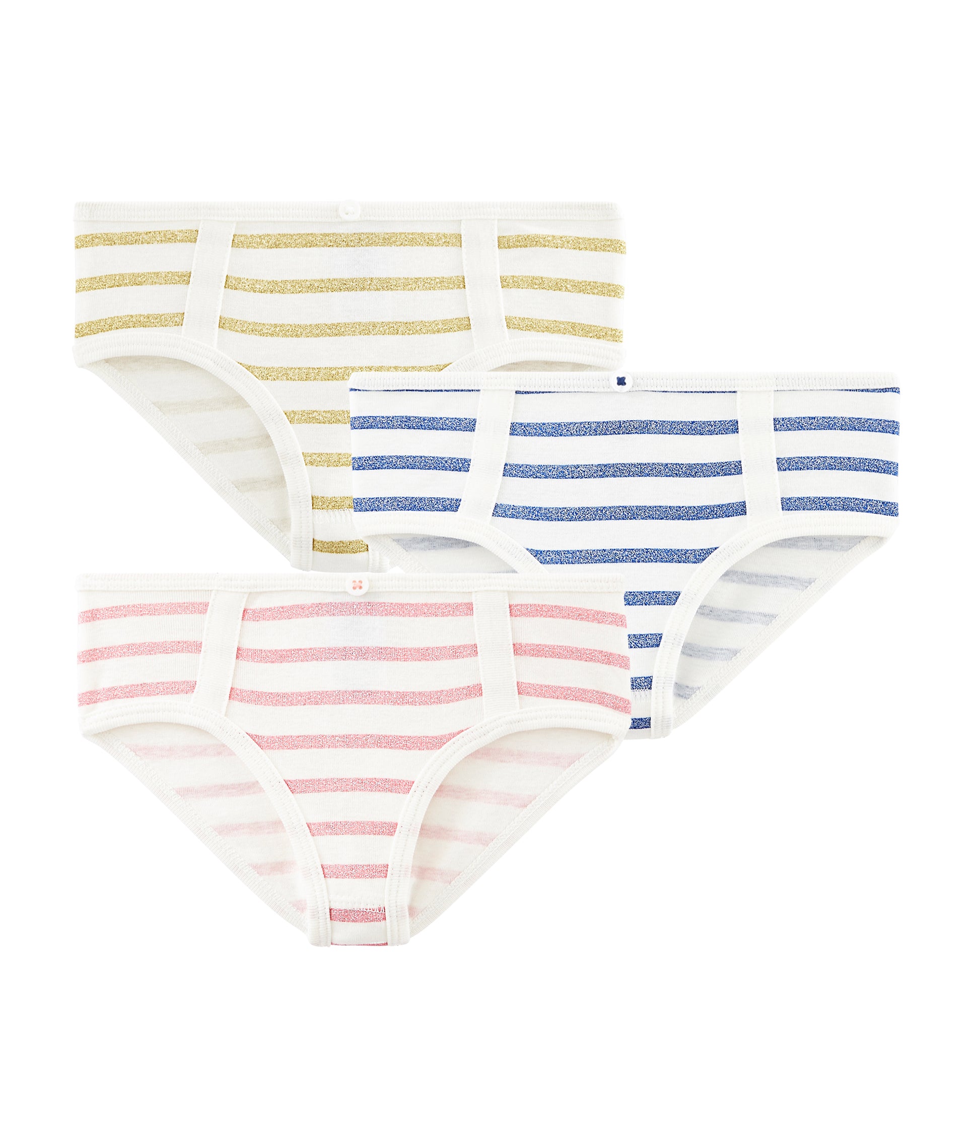 Girls Multicolor Striped Cotton Underwear Set