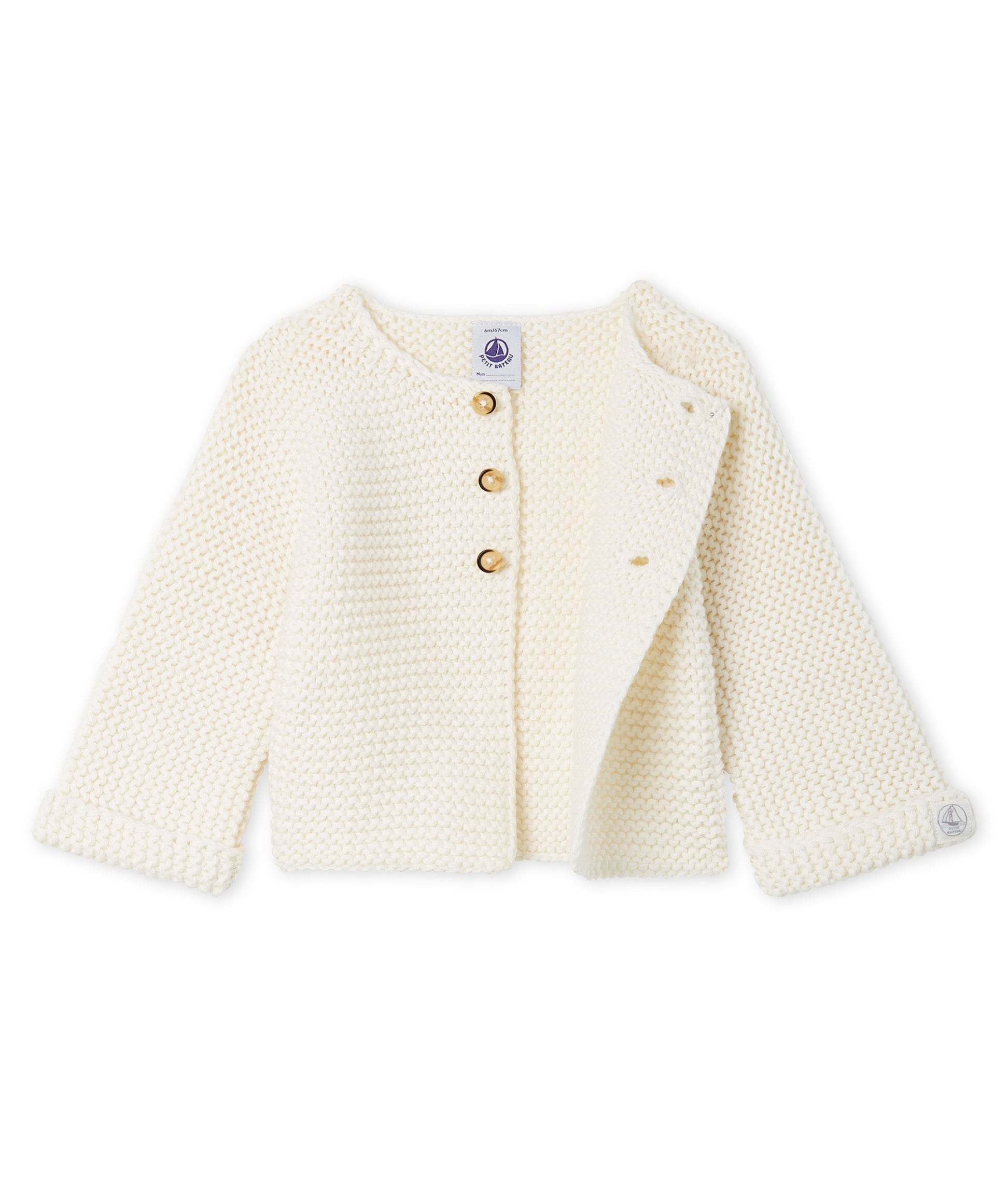 Baby Girls White Cotton Cardigan