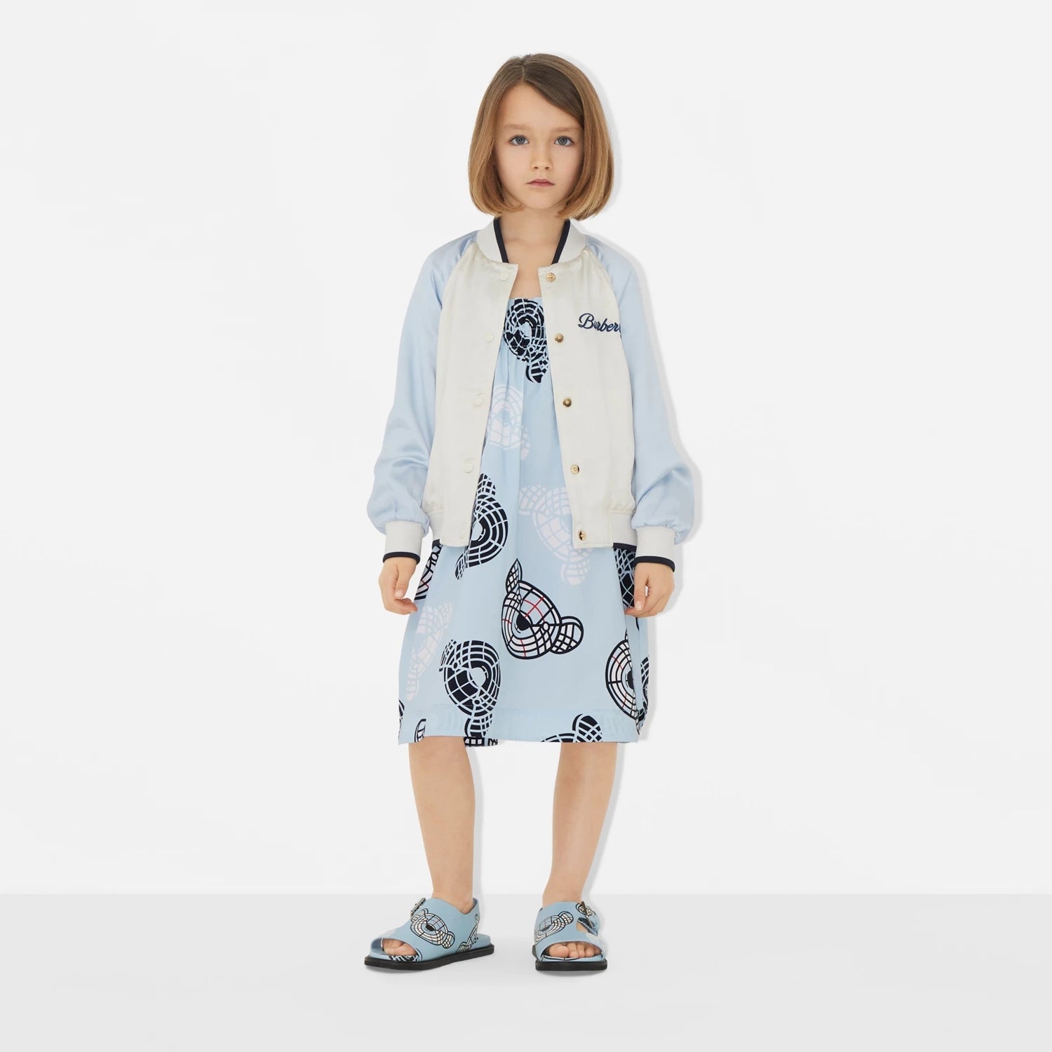 Girls White Logo Zip-Up Jacket