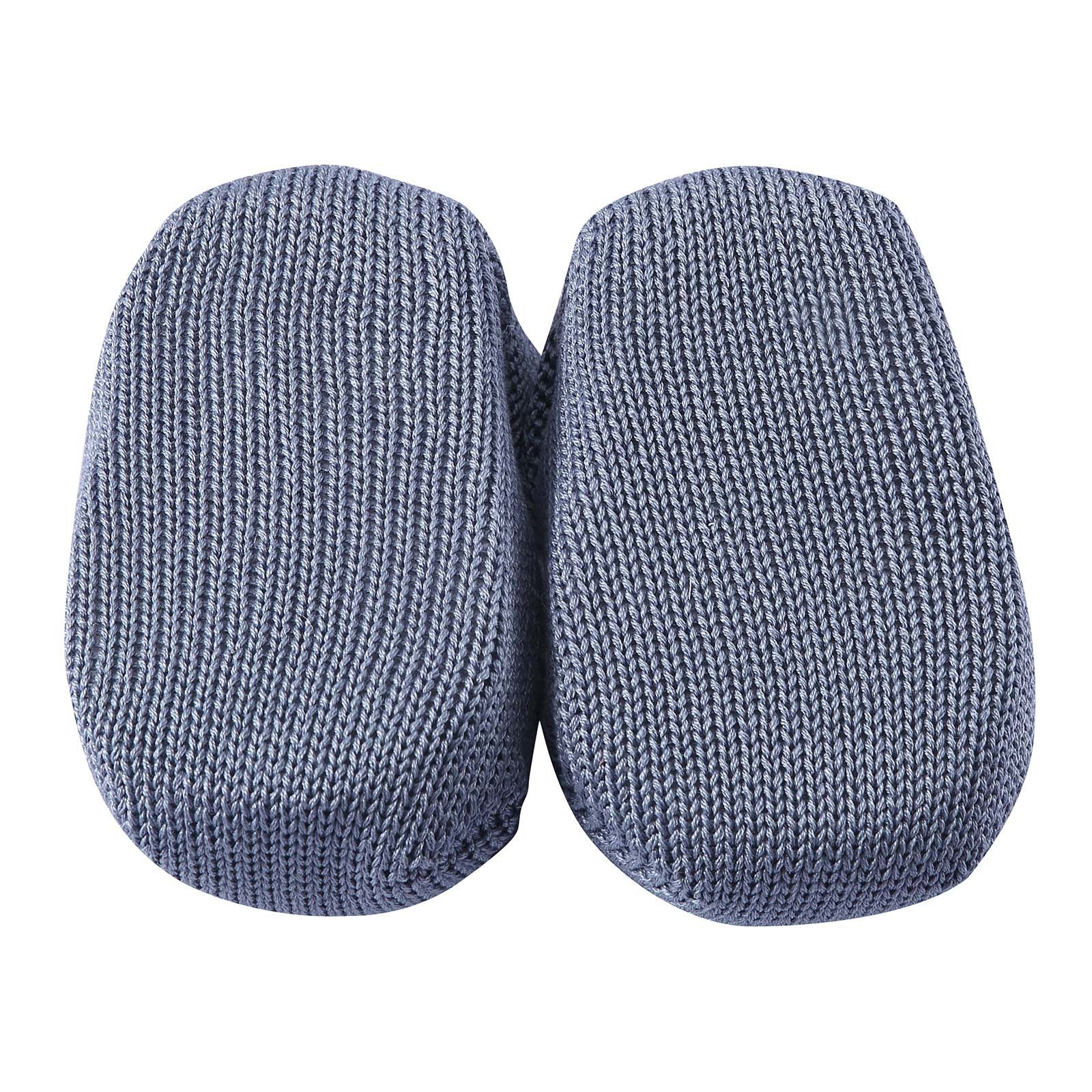 Baby Grey Knitted Cotton Shoes With Blue Tie Trims - CÉMAROSE | Children's Fashion Store - 4