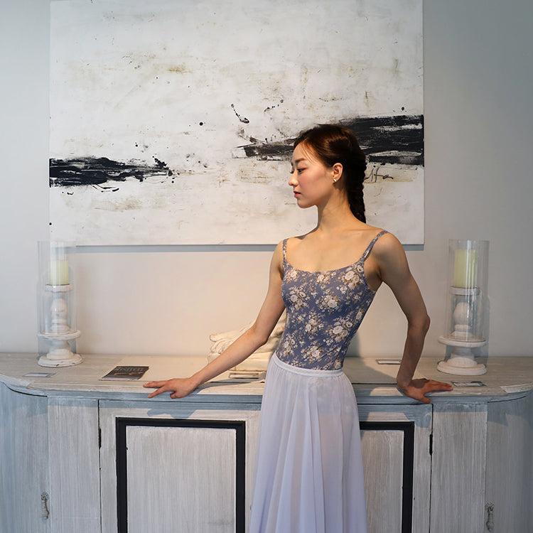 Girls Blue Floral Ballet Onesies