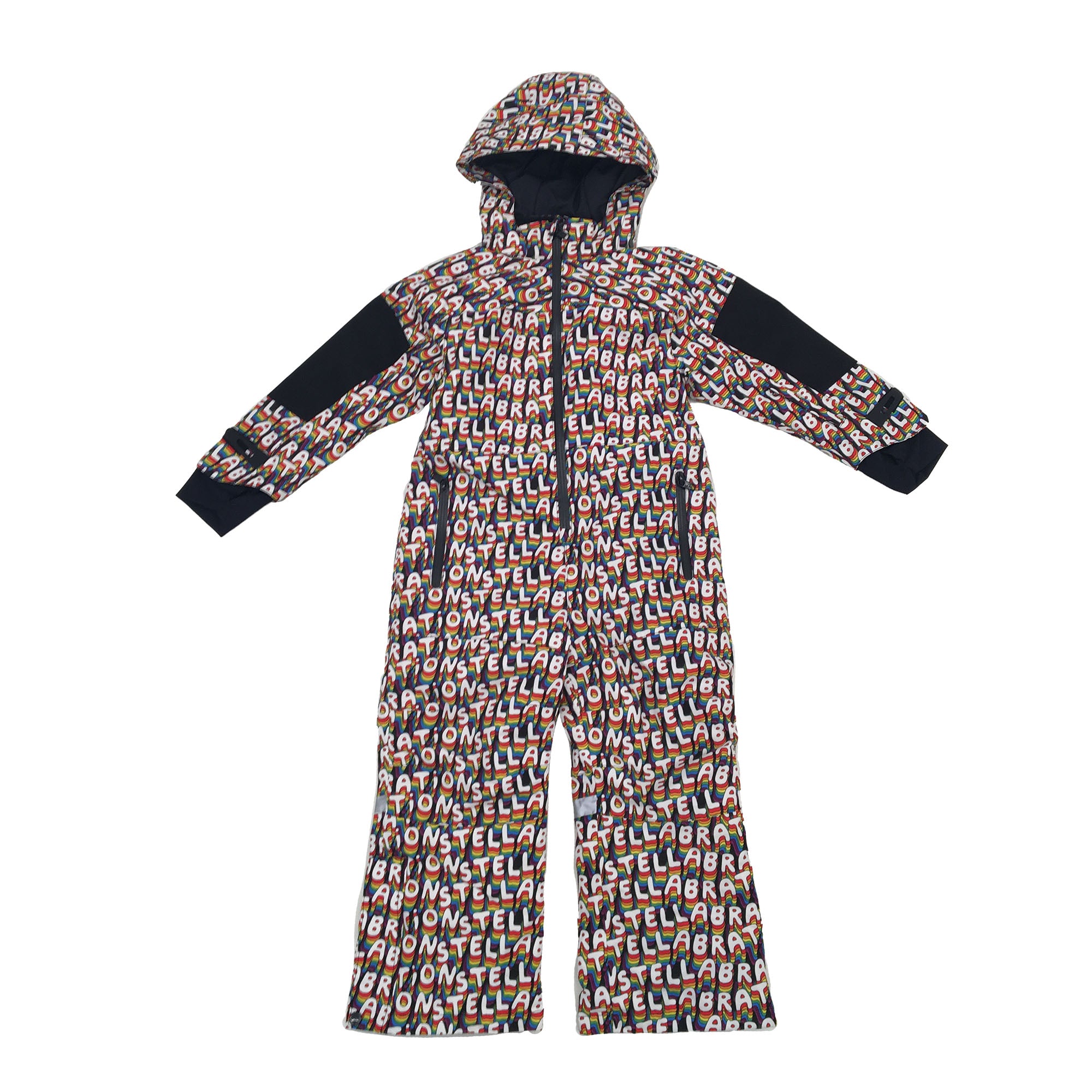 Girls Black Ski All In One Rompers