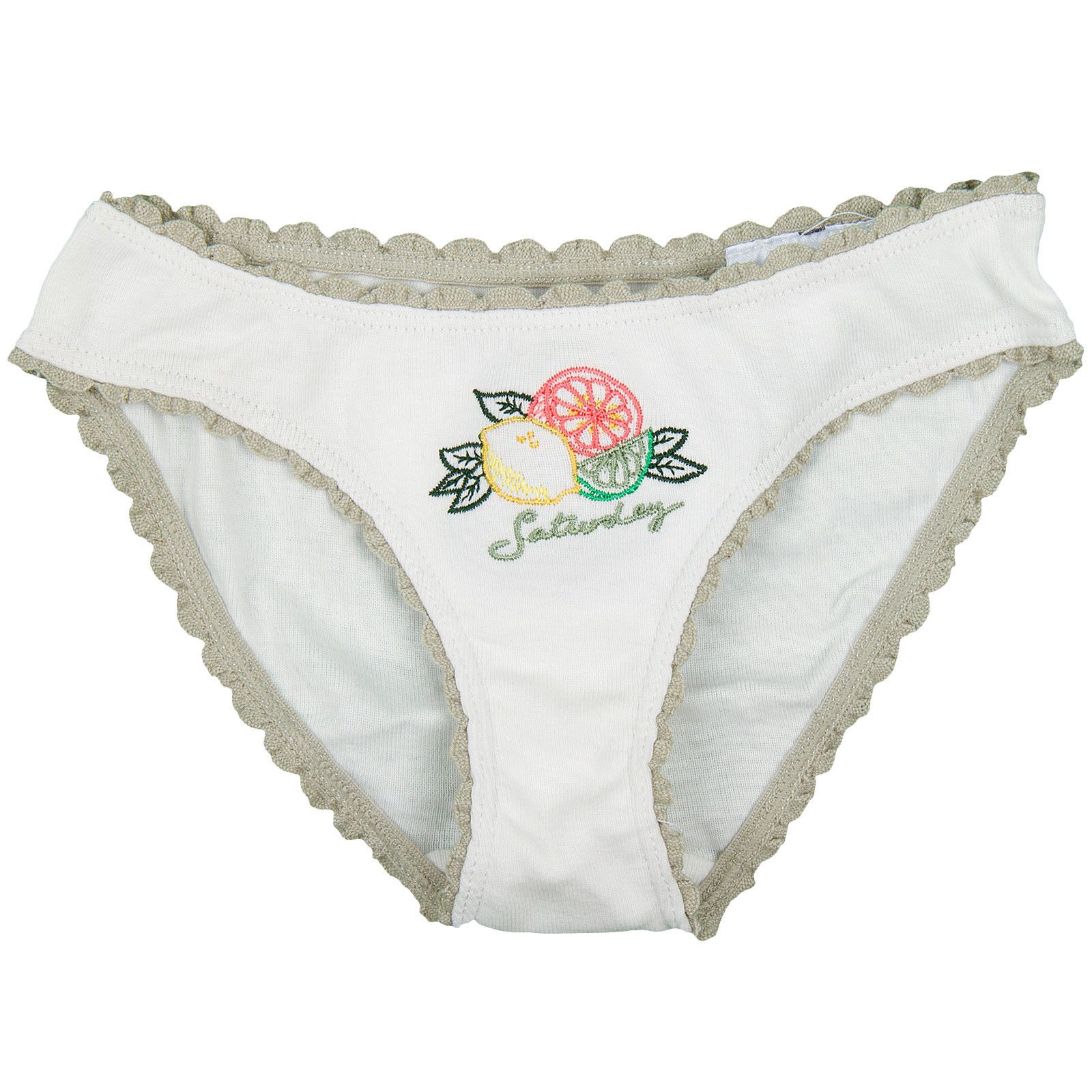 Peonie Girls 7 Pack White Organic Cotton Knickers Gift Set With Fruit Print - CÉMAROSE | Children's Fashion Store - 4
