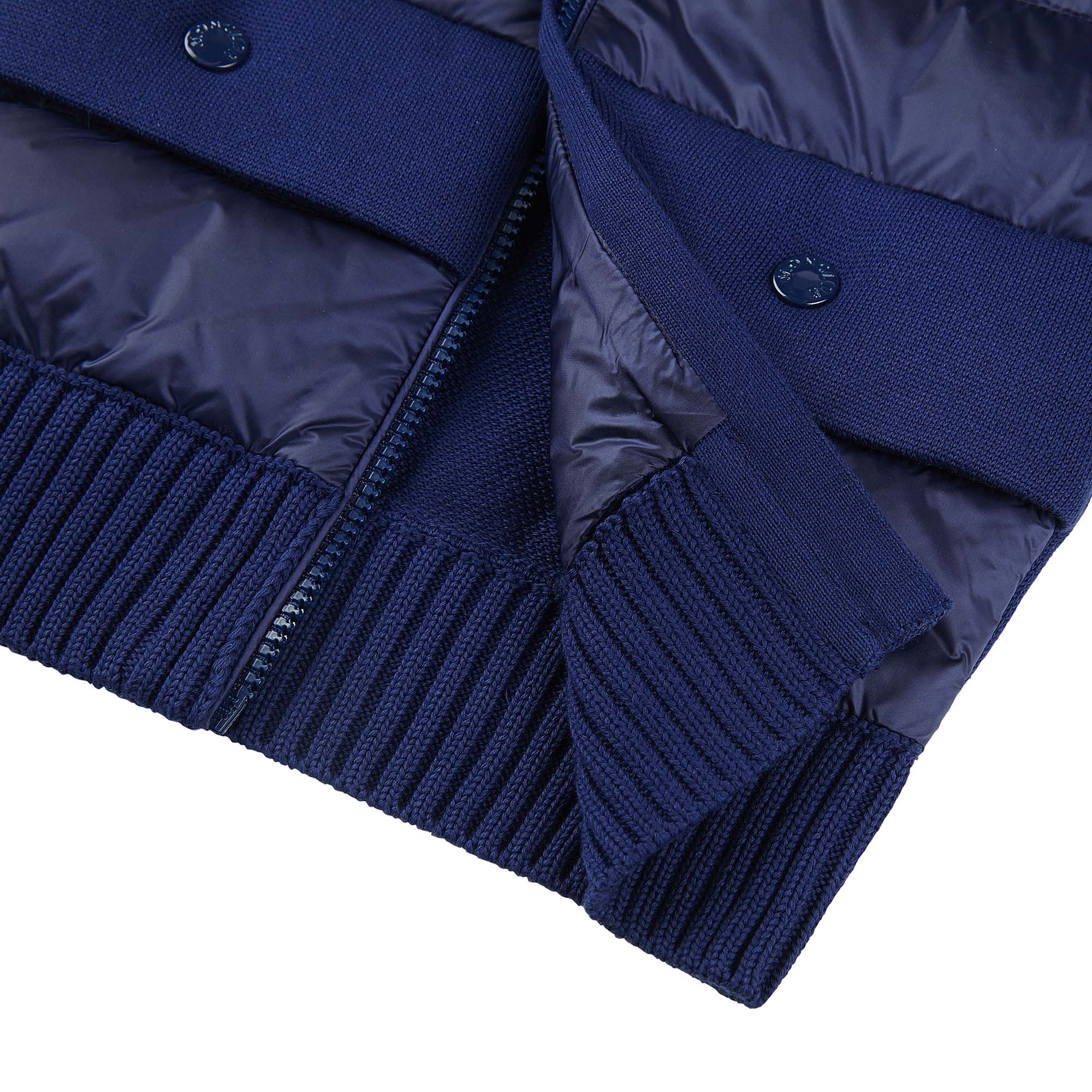 Girls Blue Knit Zip-Up Cardigan