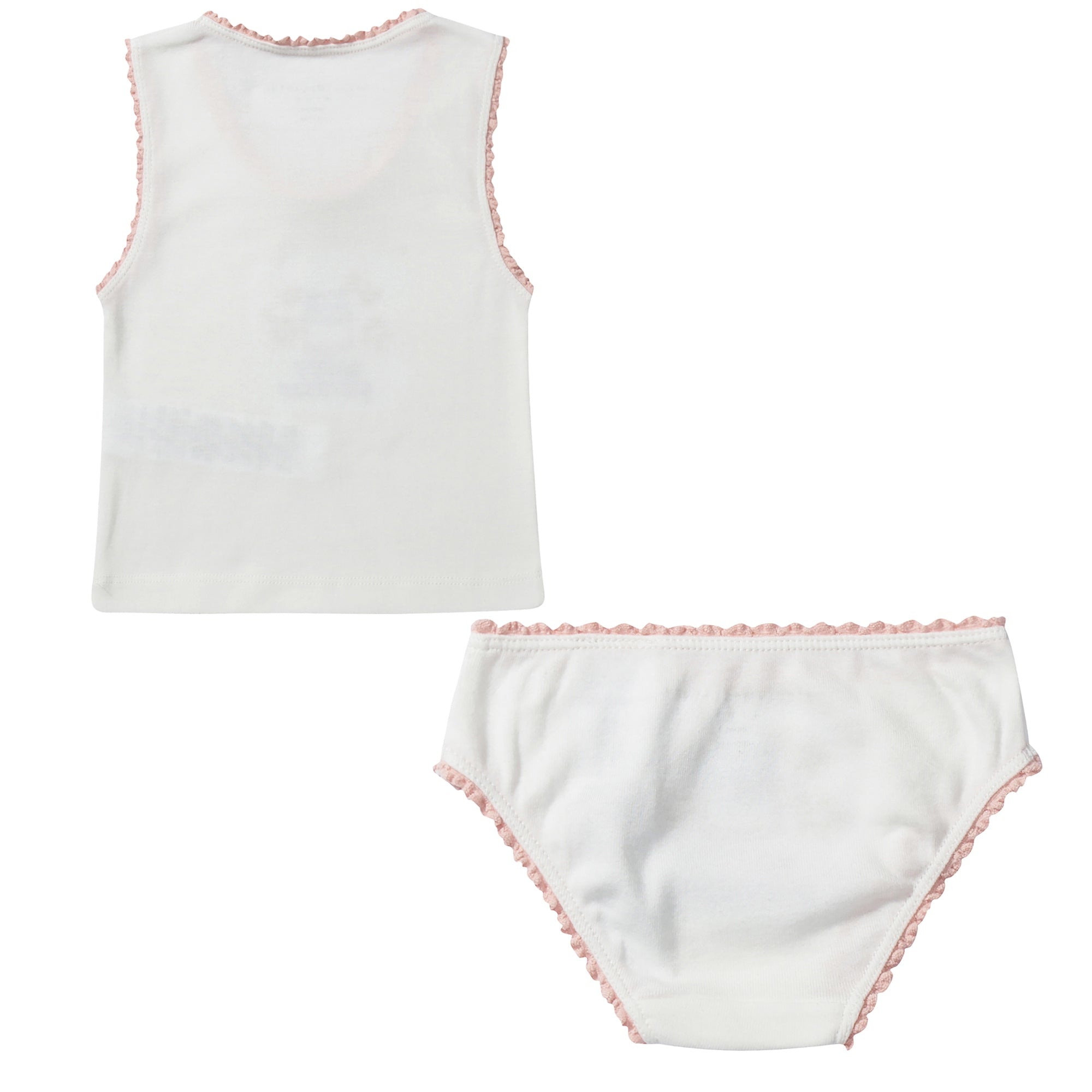 Girls White Organic Cotton Cake  Vests  Gift Set