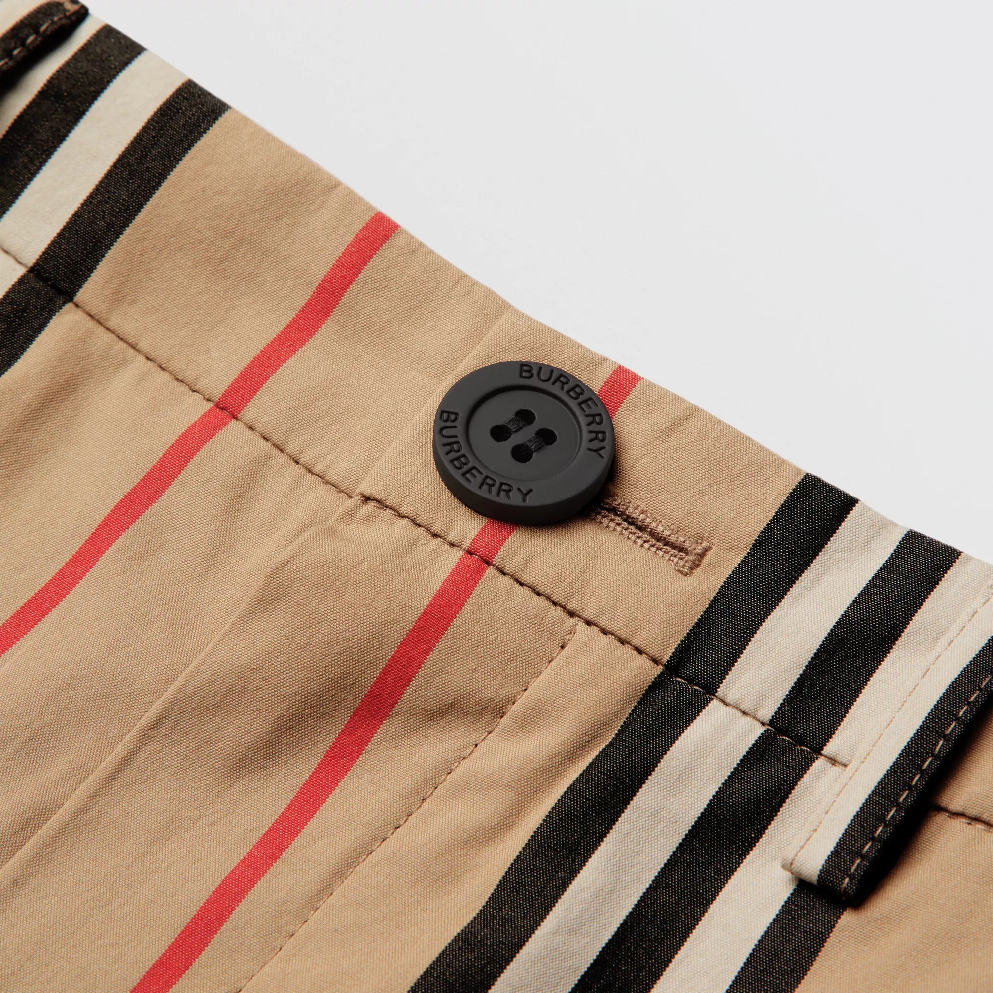 Boys Beige Stripe Cotton Shorts