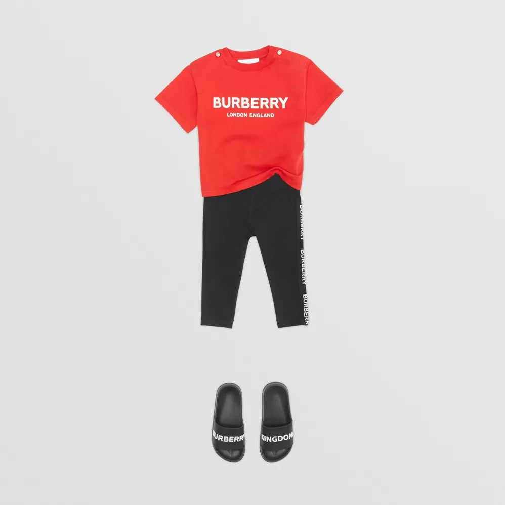 Baby Girls Black Logo Cotton Trousers