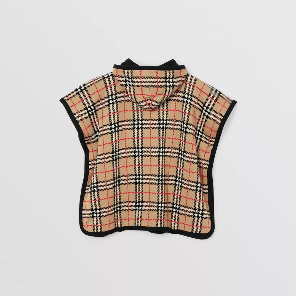 Girls Beige Stripe Merino Wool Jacket