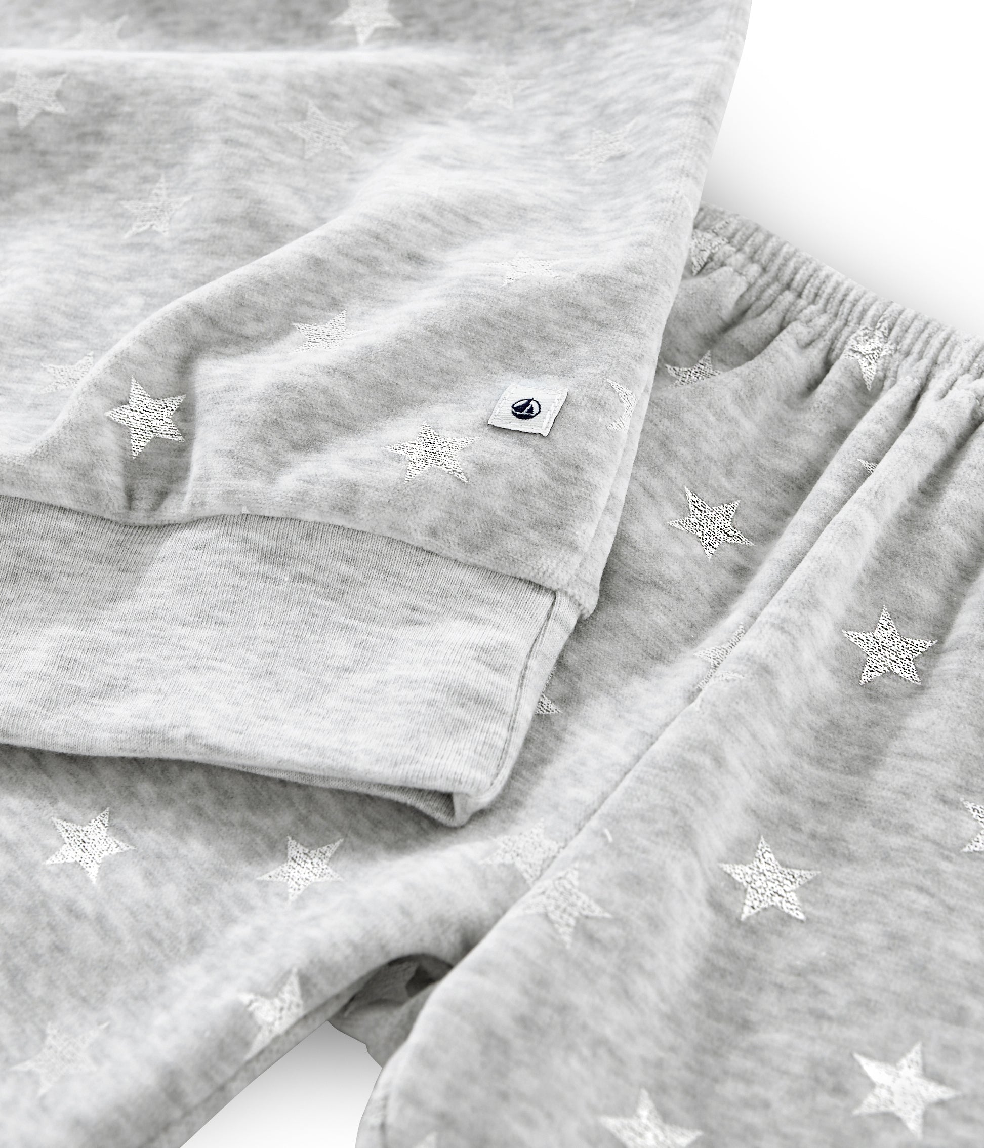 Girls Grey Star Cotton Nightwear Set