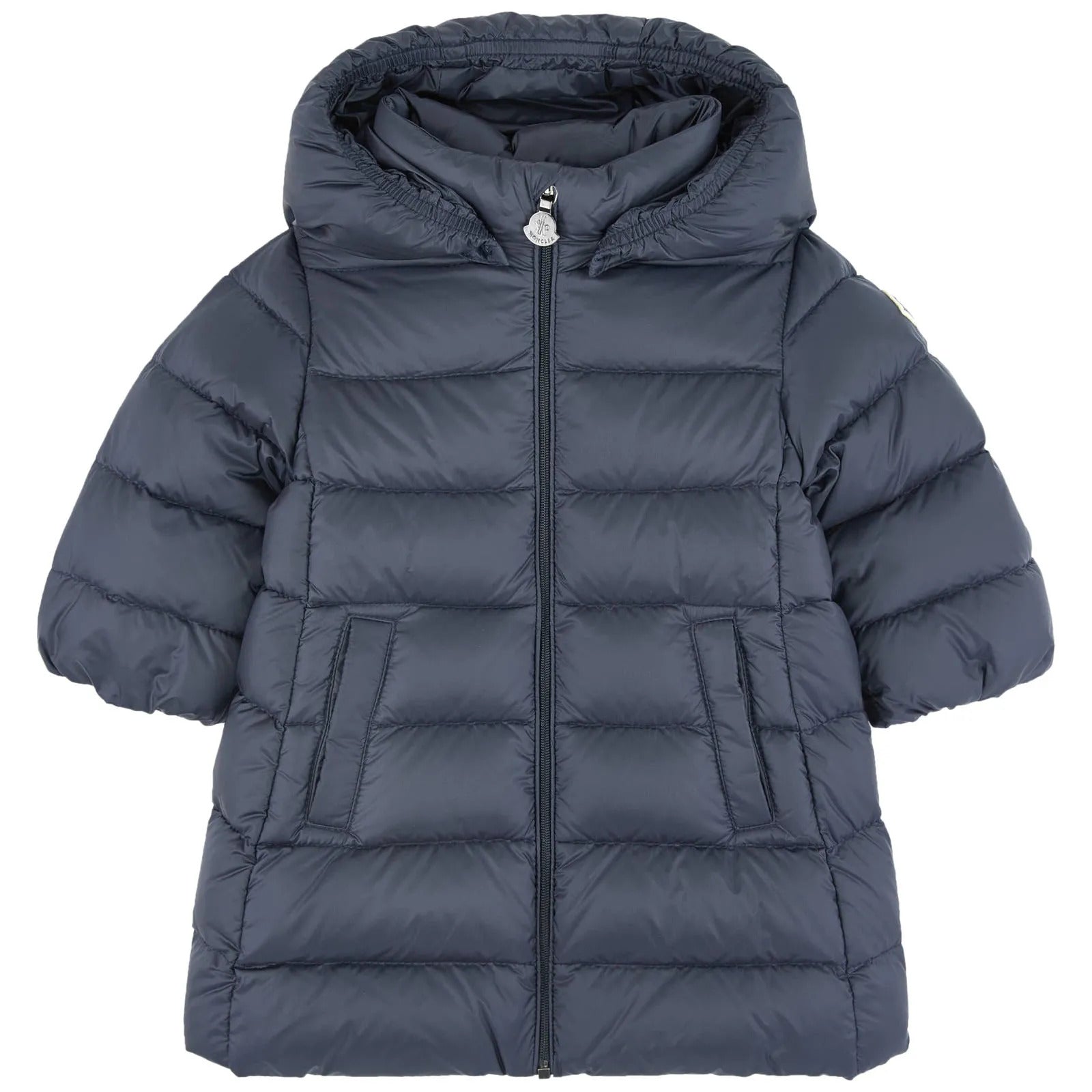 Baby Girls Navy "MAJEURE" Padded Down Long Coat