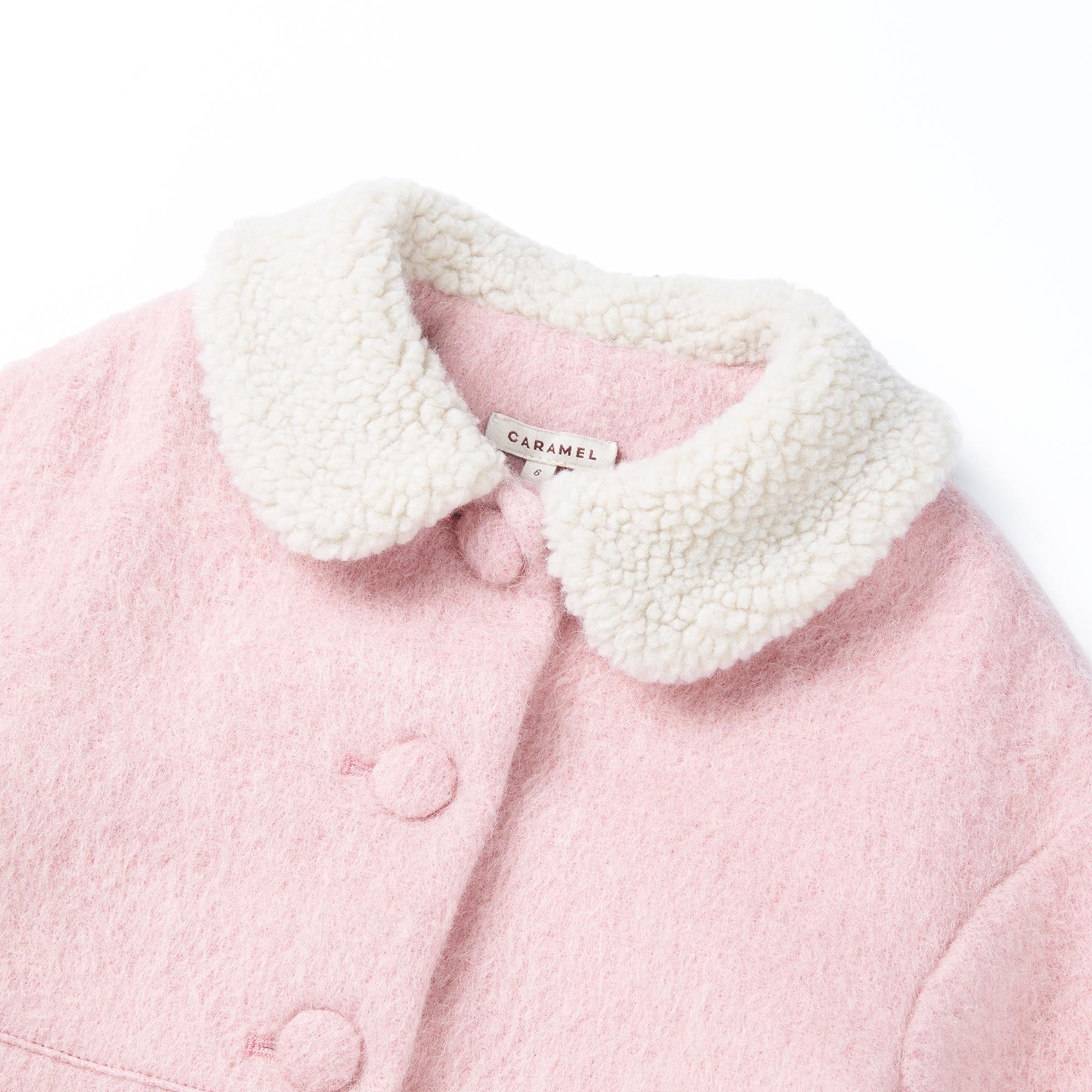 Girls Pink Wool Coat