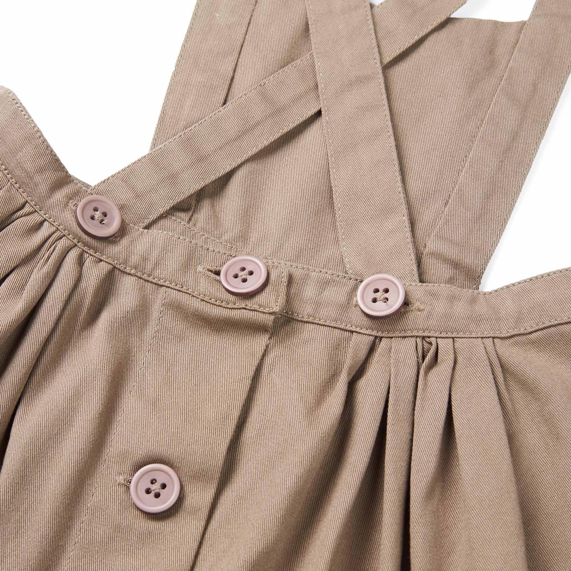 Girls Khaki Strap Cotton Skirt
