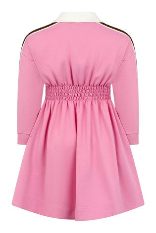 Girls Bright Pink FF Logo Dress