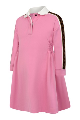 Girls Bright Pink FF Logo Dress