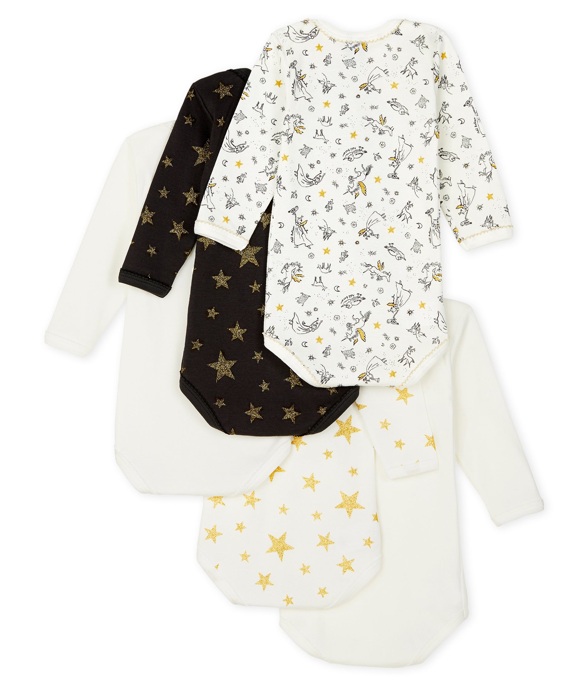 Baby Girls Multicolor Cotton Babysuit Set（5Pieces）
