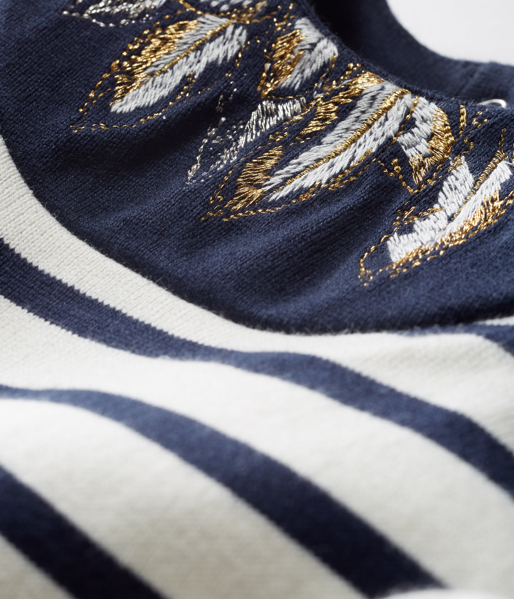 Baby Girls White & Blue Striped Cotton Top