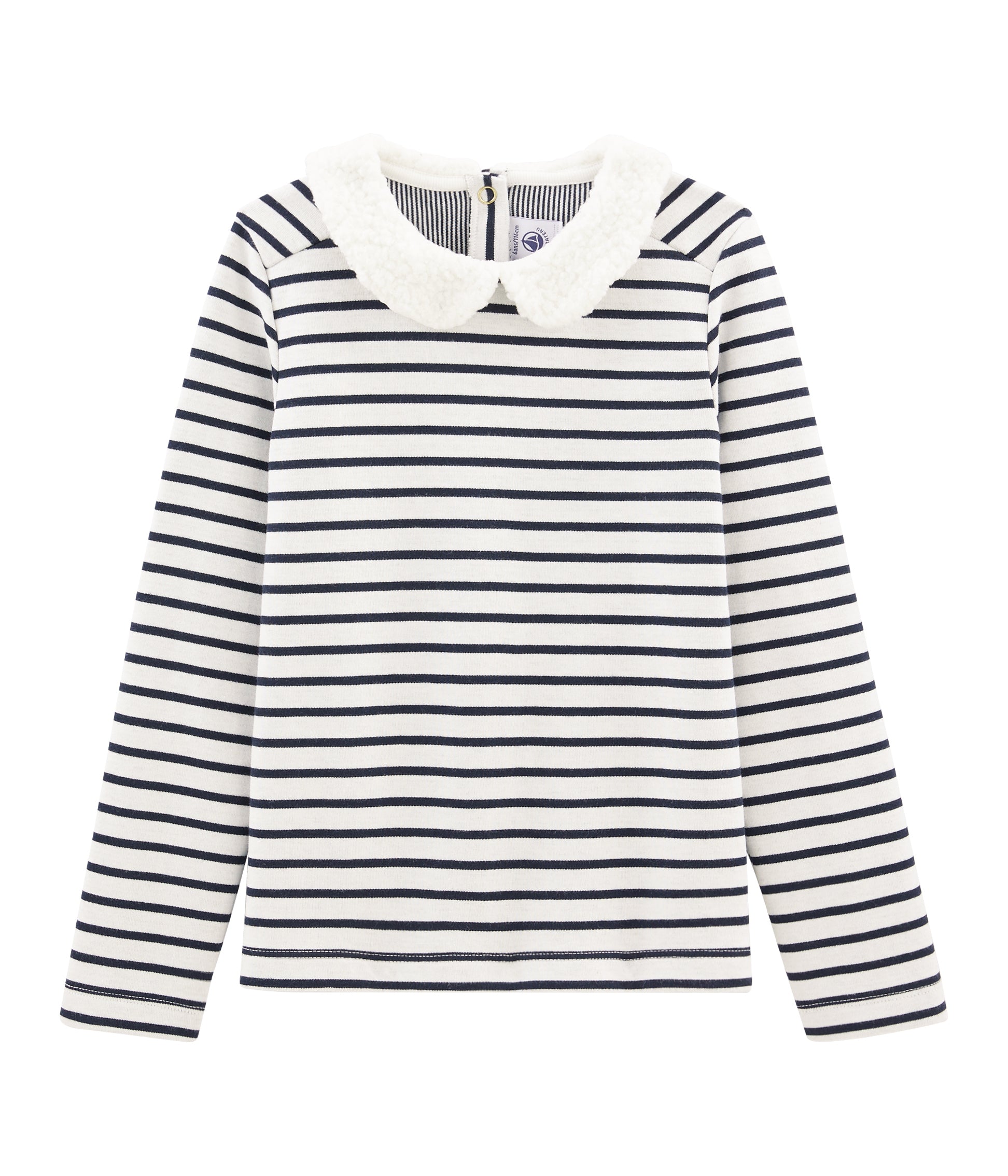 Girls Black & White Striped Cotton Top