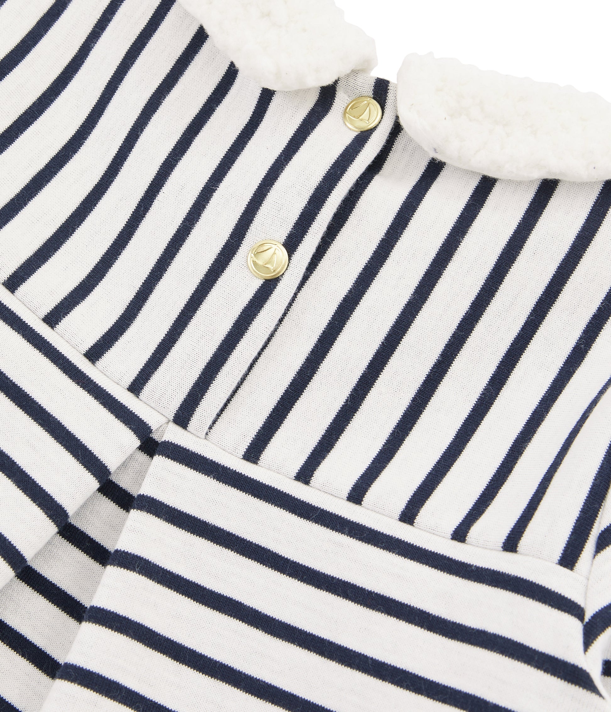 Girls Black & White Striped Cotton Top