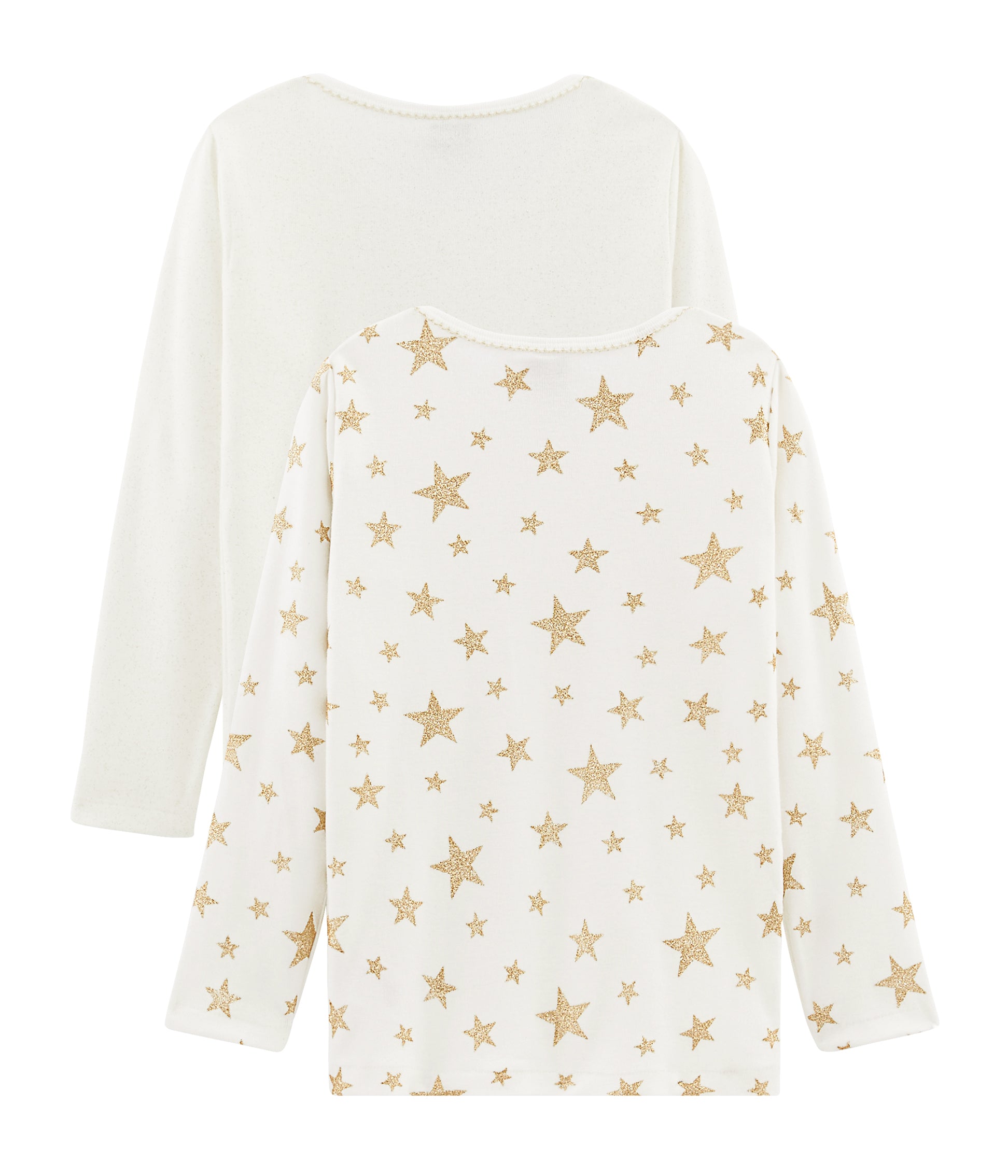 Girls White Cotton Top Set (2 Piceces)