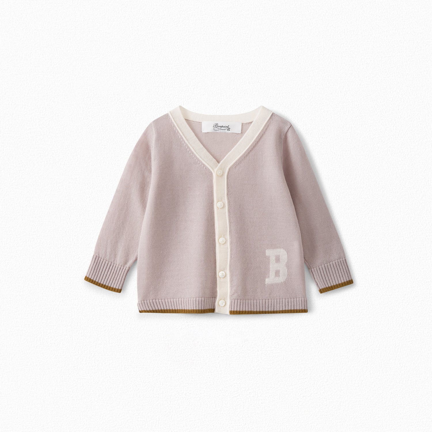 Baby Girls Puce Grey Wool Cardigan