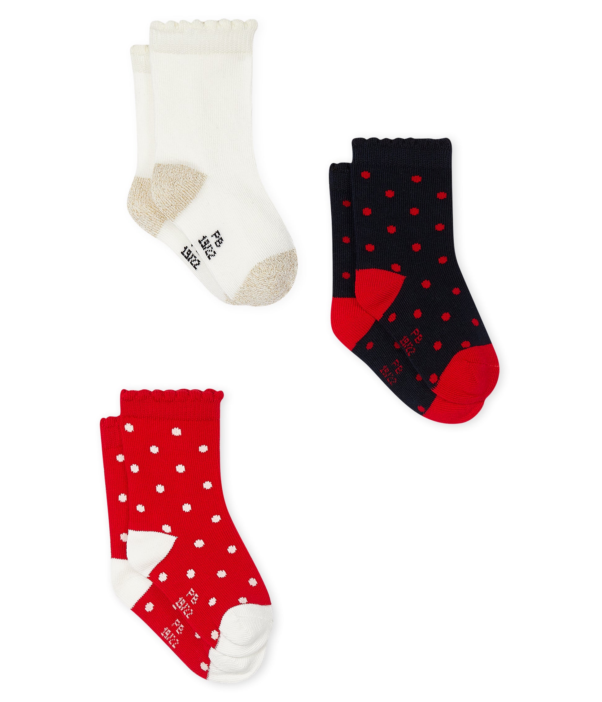 Baby Girls Multicolor Cotton Socks (3 Pieces)