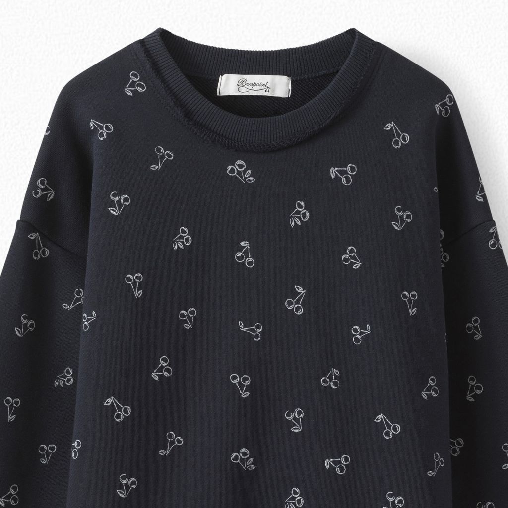 Girls Navy Cotton Sweatshirt