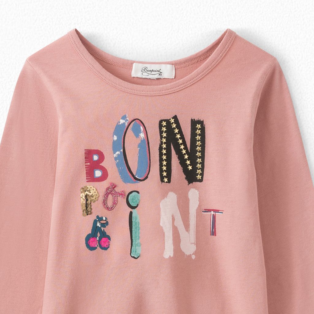 Girls Dusky Pink Cotton T-Shirt