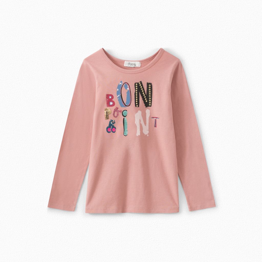 Girls Dusky Pink Cotton T-Shirt