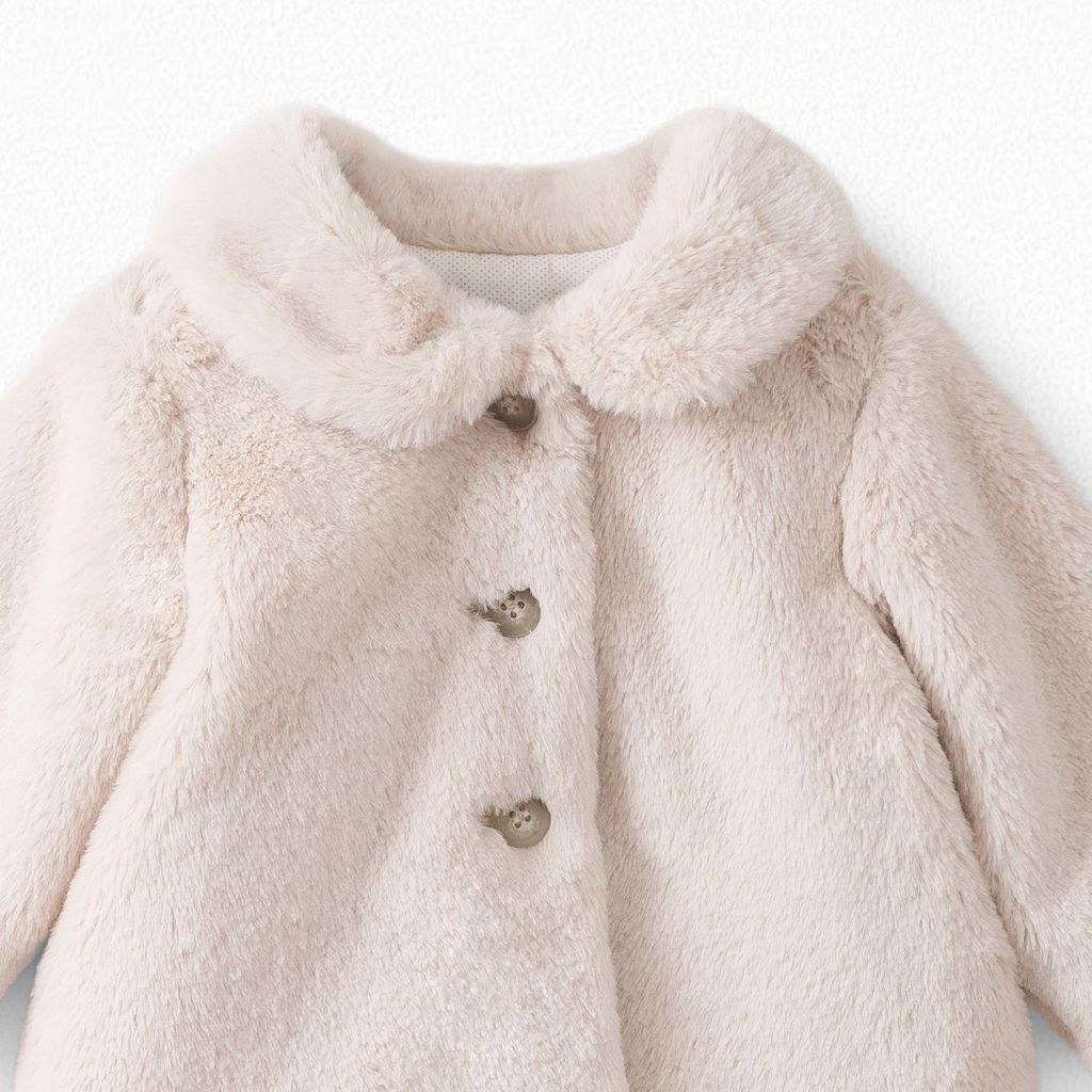 Baby Girls Cement Fur Coat