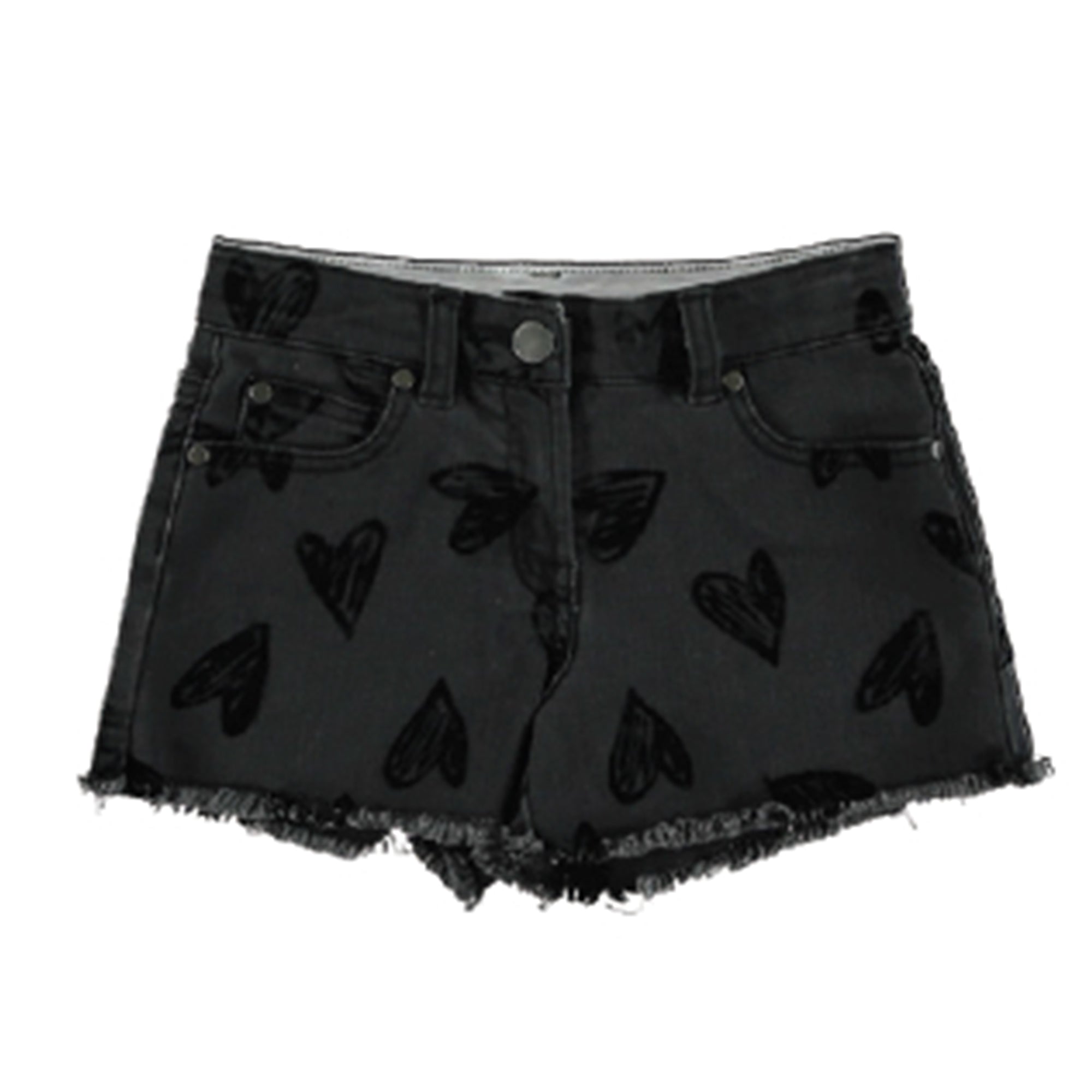 Girls Dark Grey "Love" Cotton Shorts