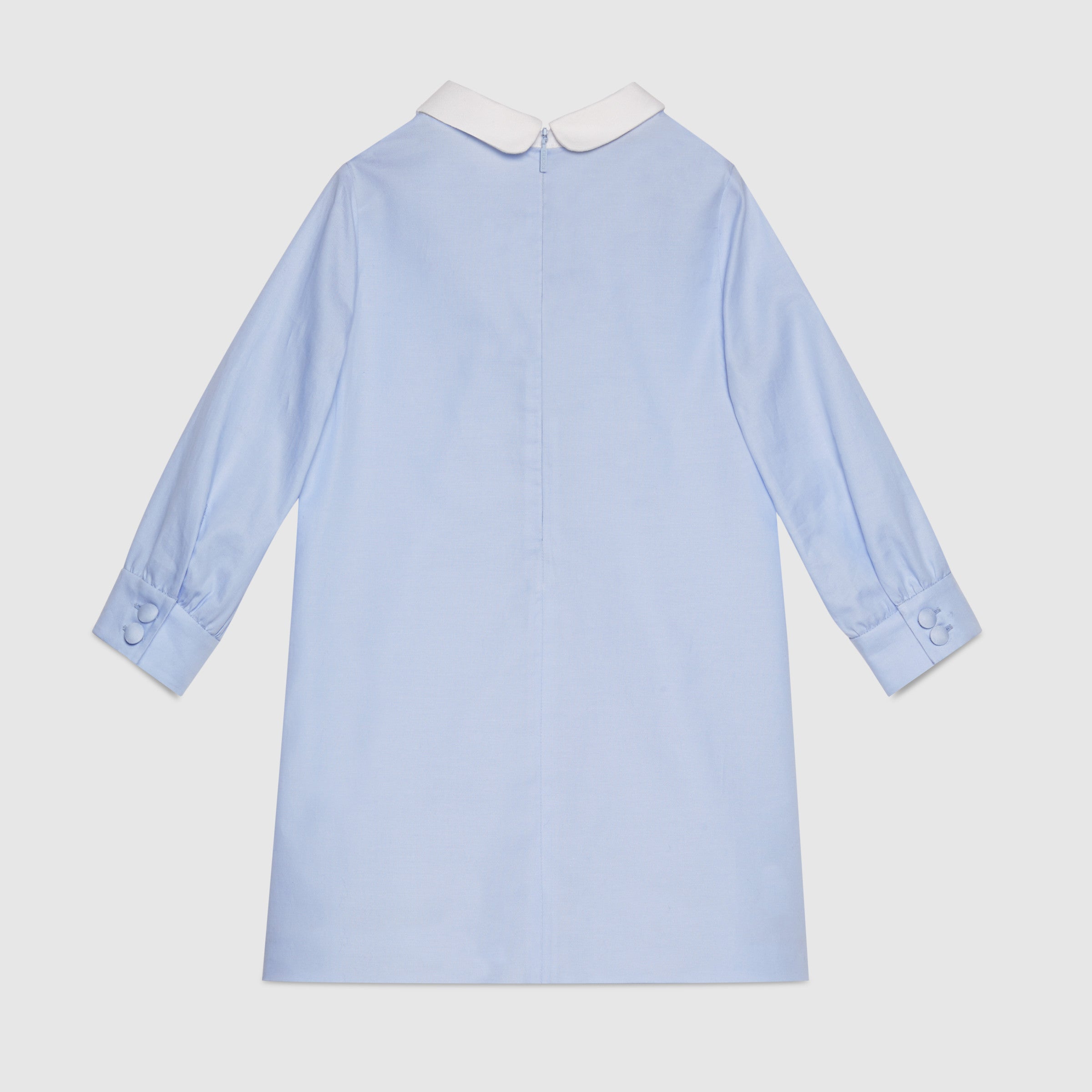 Girls Light Blue & White Cotton Dress