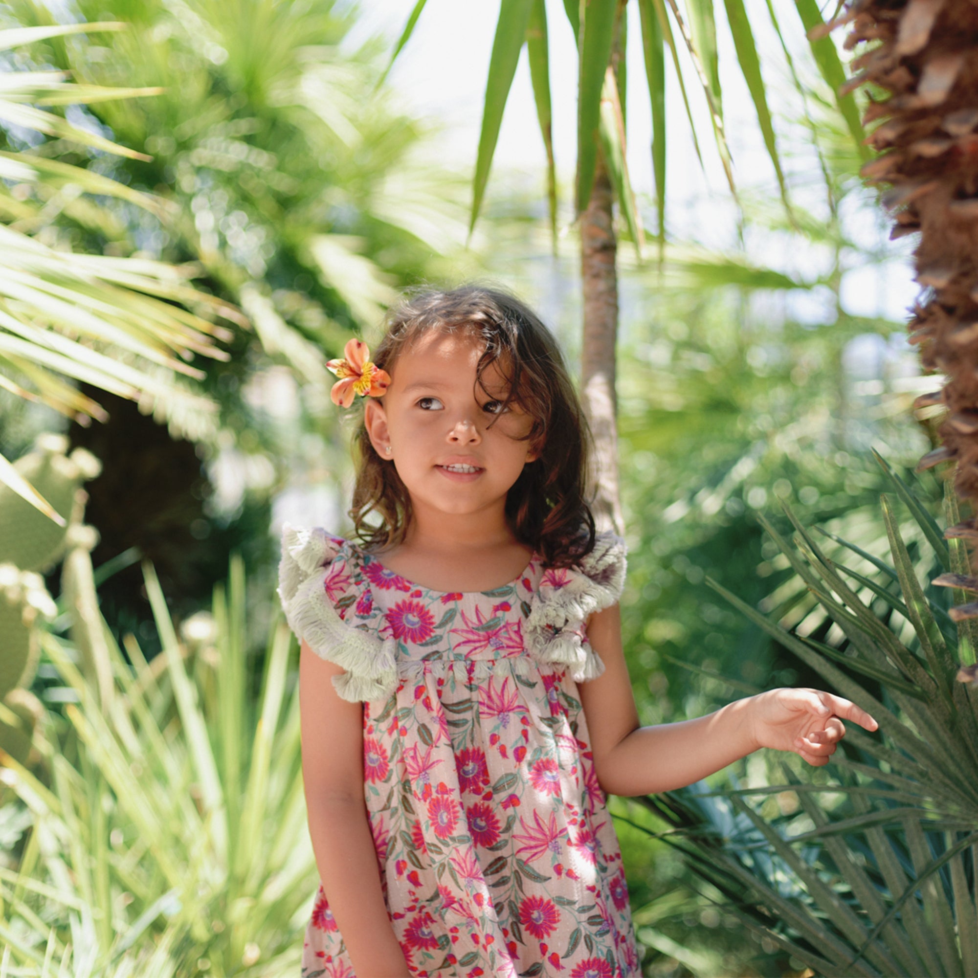 Girls White Flower "Acapulco" Dress