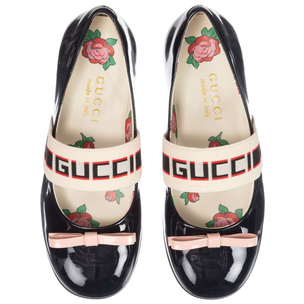 Girls Navy Calf Skin Ballet Flats