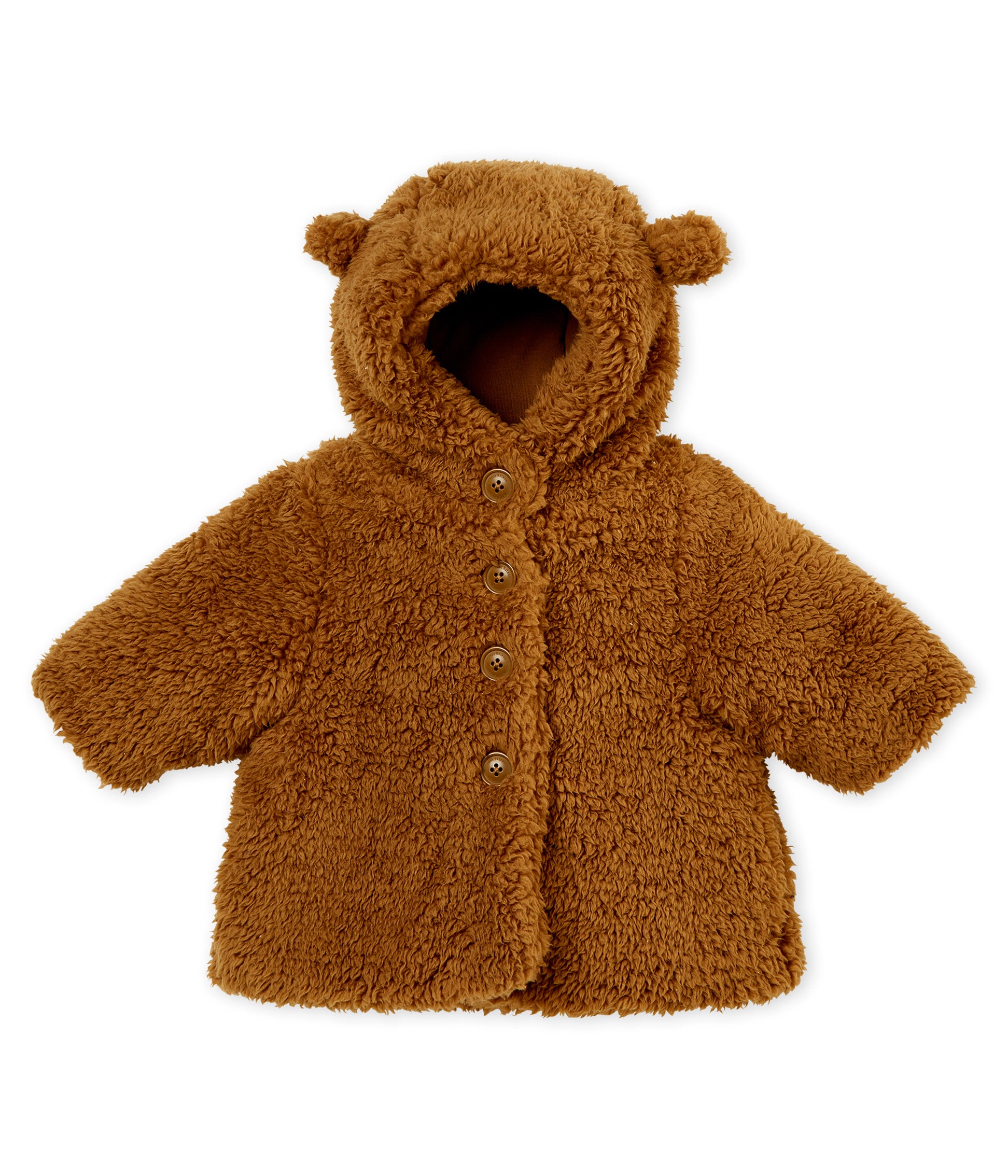 Baby Girls Brown Hooded Coat