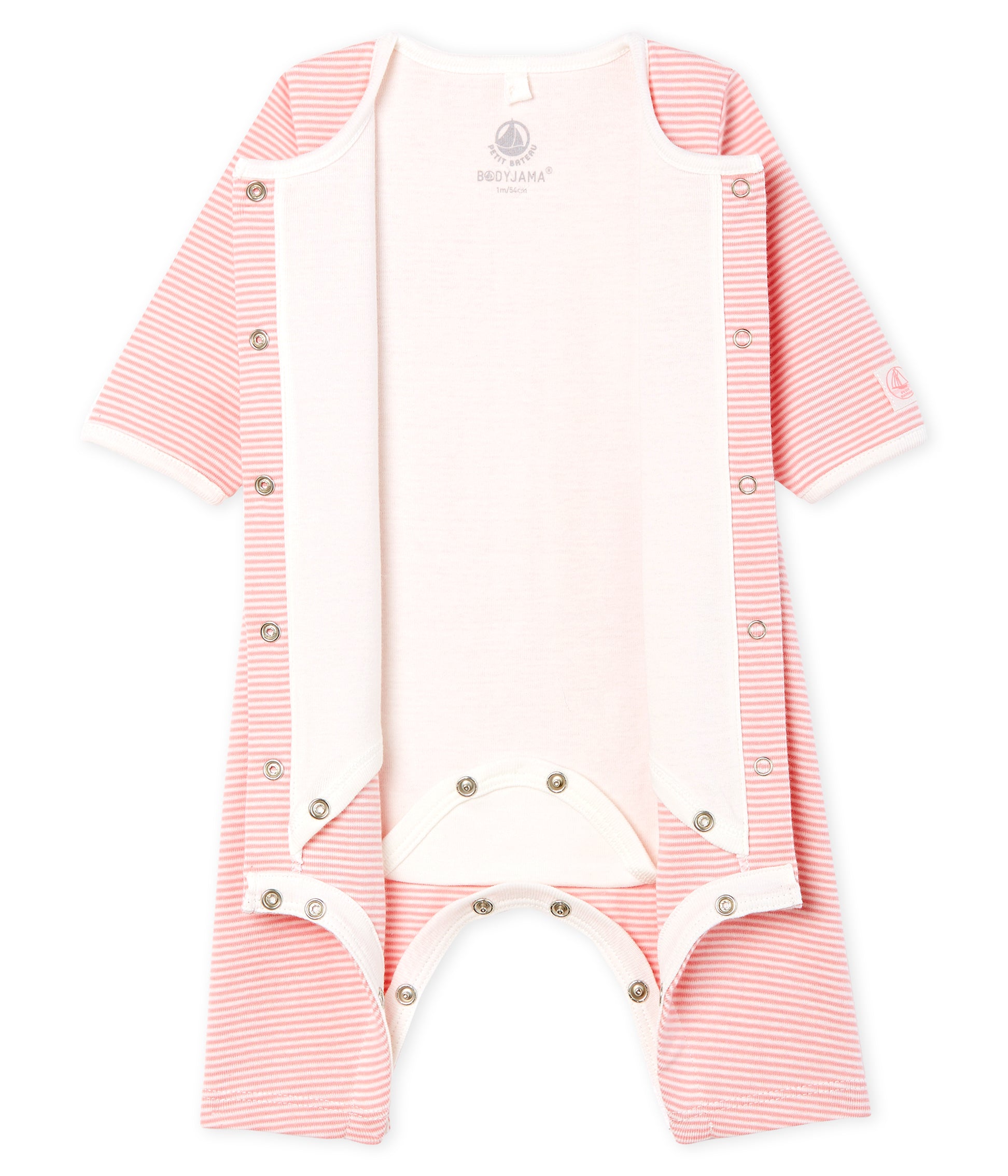 Baby Girls Pink Striped Cotton Babysuits