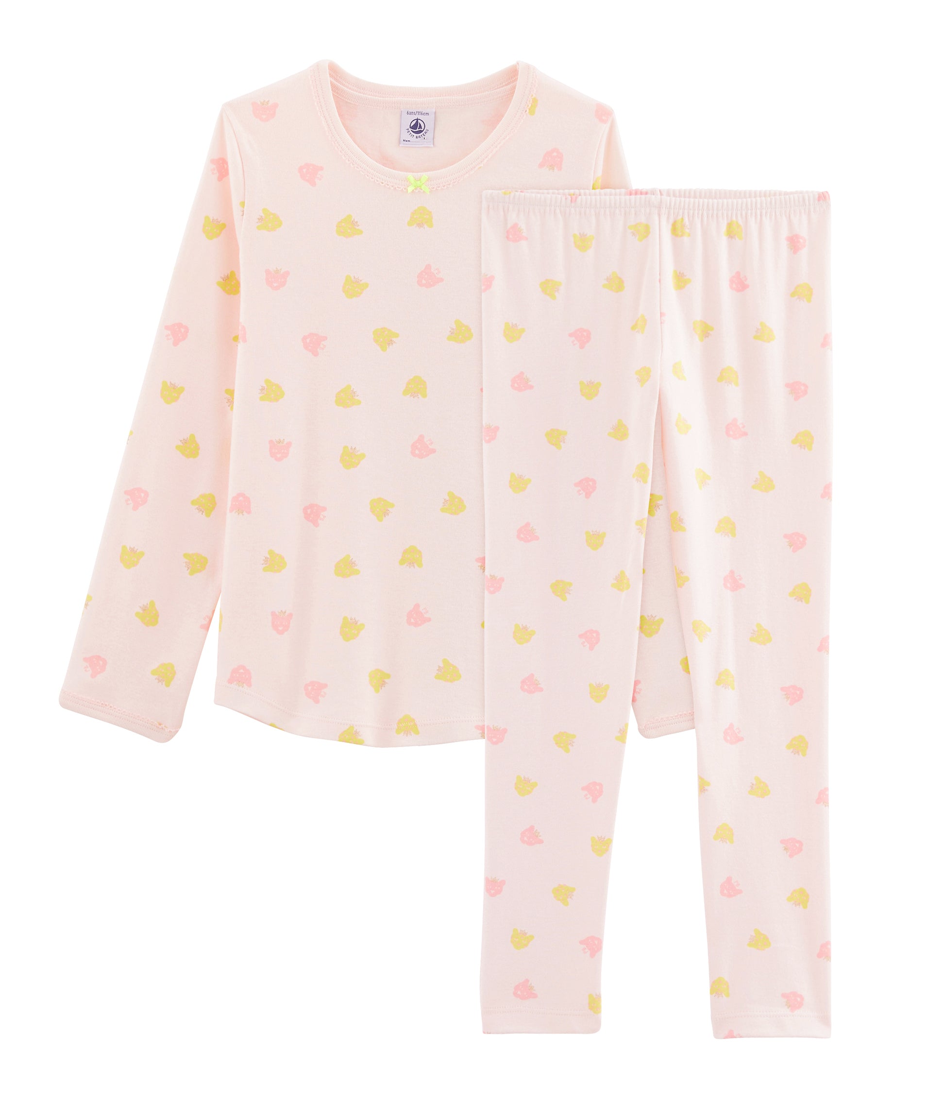 Girls Pink Pattern Cotton Nightwear Set