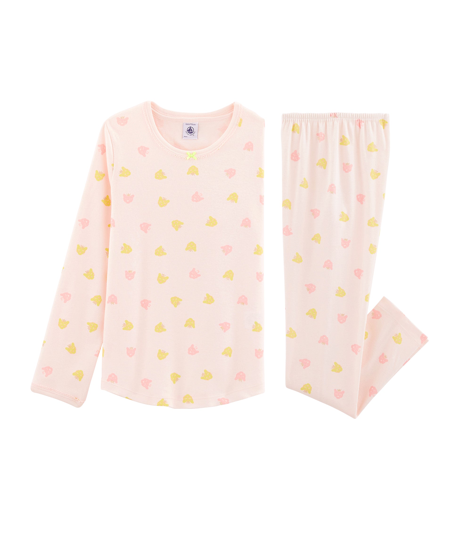 Girls Pink Pattern Cotton Nightwear Set