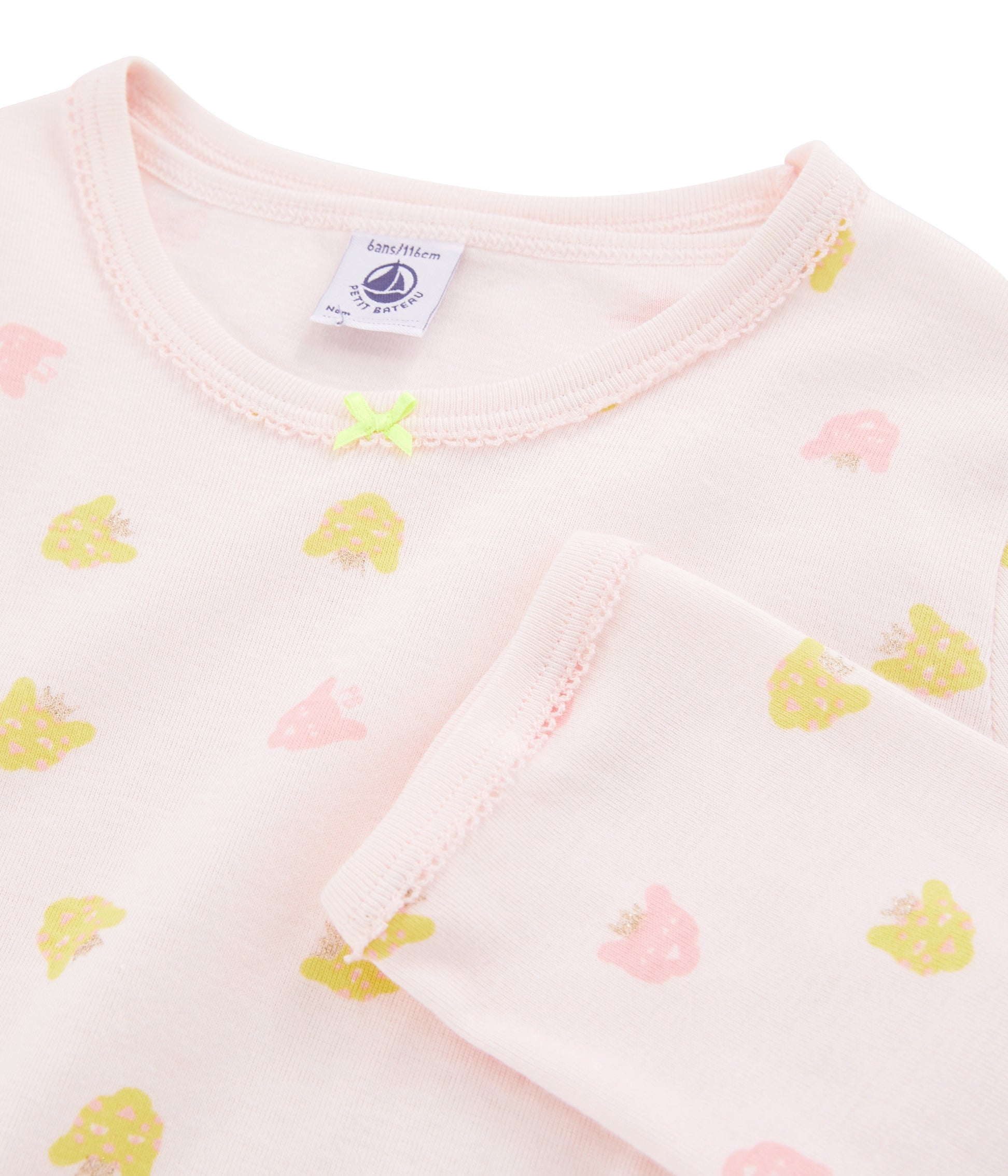Girls Pink Pattern Cotton Nightwear Set